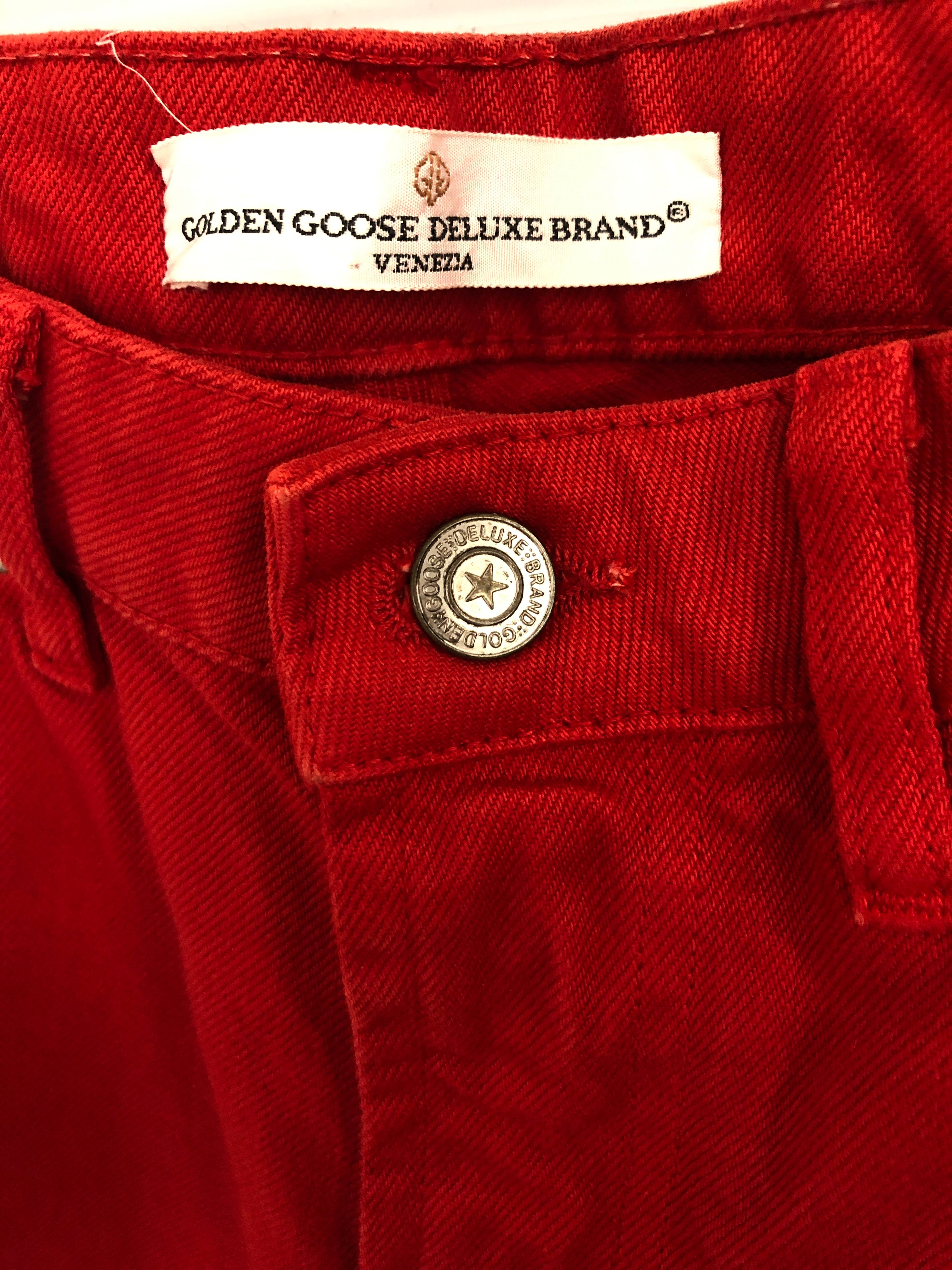 GOLDEN GOOSE/Straight Pants/25/Cotton/RED/Silver Tag view 3