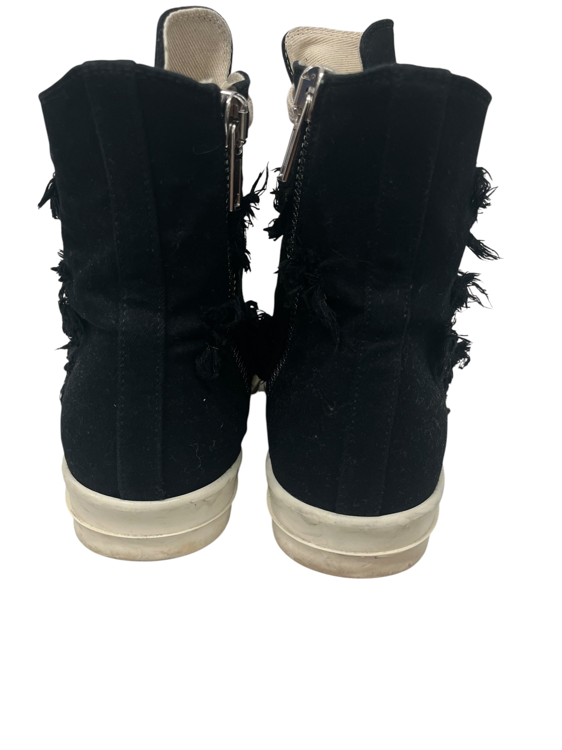 RICK OWENS DRKSHDW/Hi-Sneakers/EU 39/Cotton/BLK/U-Tip/DISTRESSED HIGHTOP SNEAKER view 5