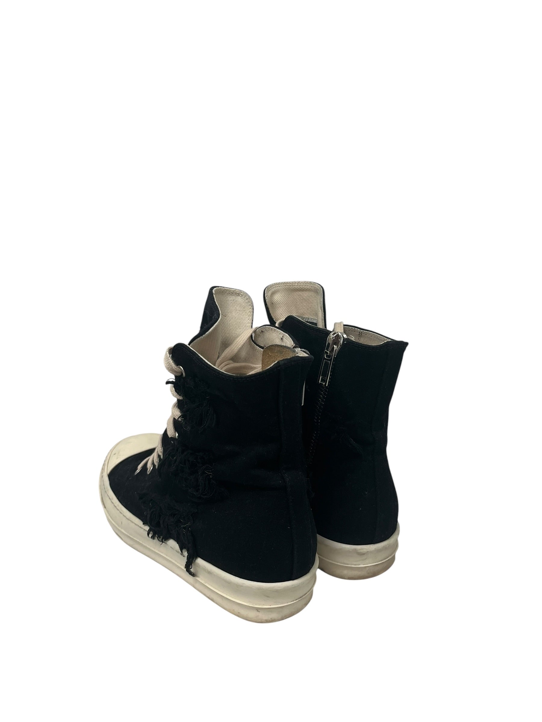 RICK OWENS DRKSHDW/Hi-Sneakers/EU 39/Cotton/BLK/U-Tip/DISTRESSED HIGHTOP SNEAKER view 2