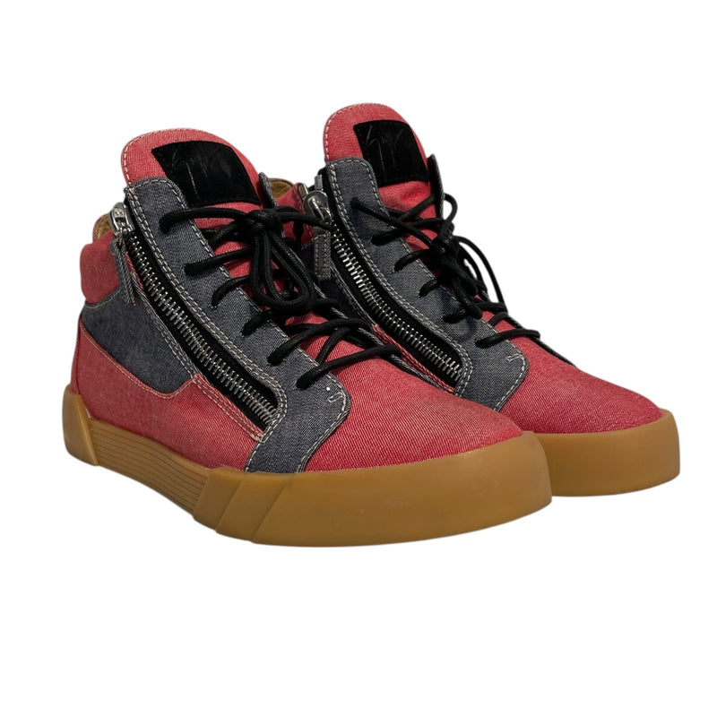 Giuseppe Zanotti/Hi-Sneakers/EU 41/RED/red & blue canvas side zipper