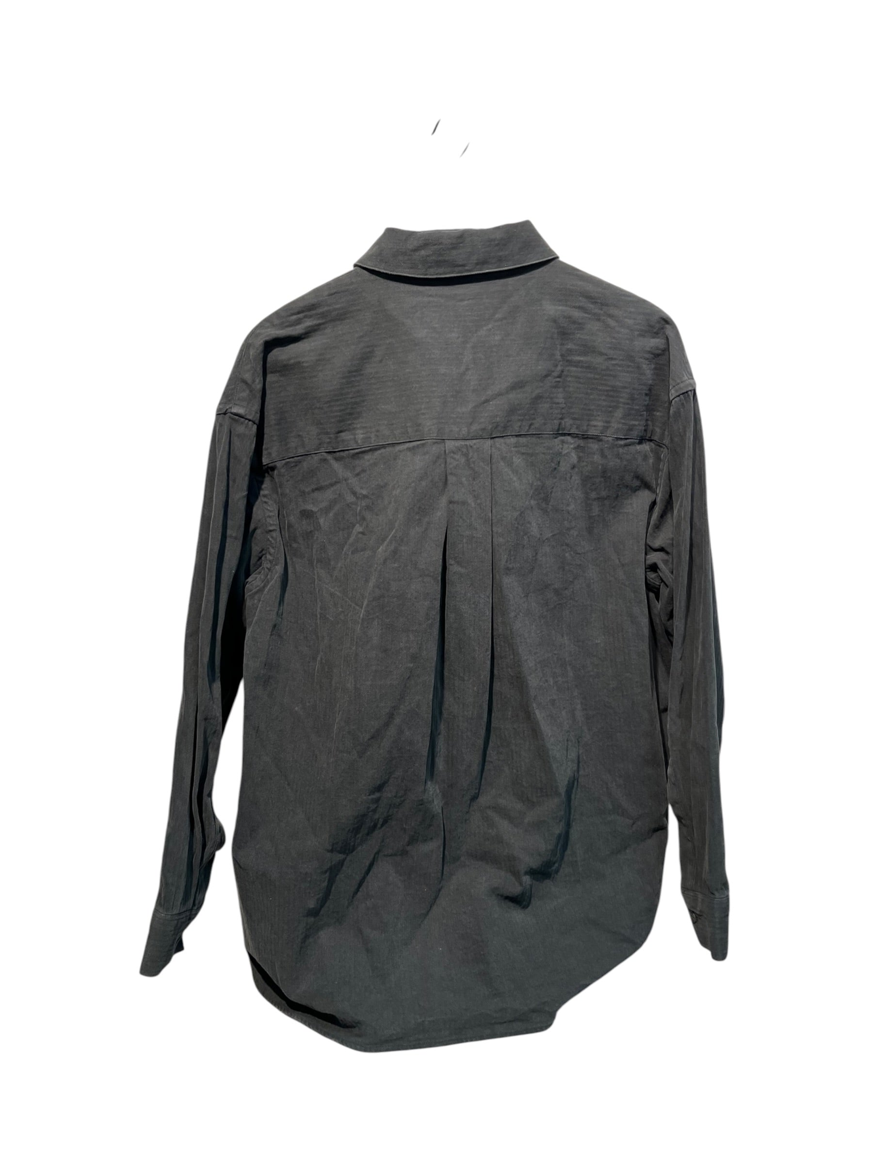STUDIO NICHOLSON/LS Shirt/M/Cotton/GRY/Herringbone/HERRINGBONE DARK FIR view 2