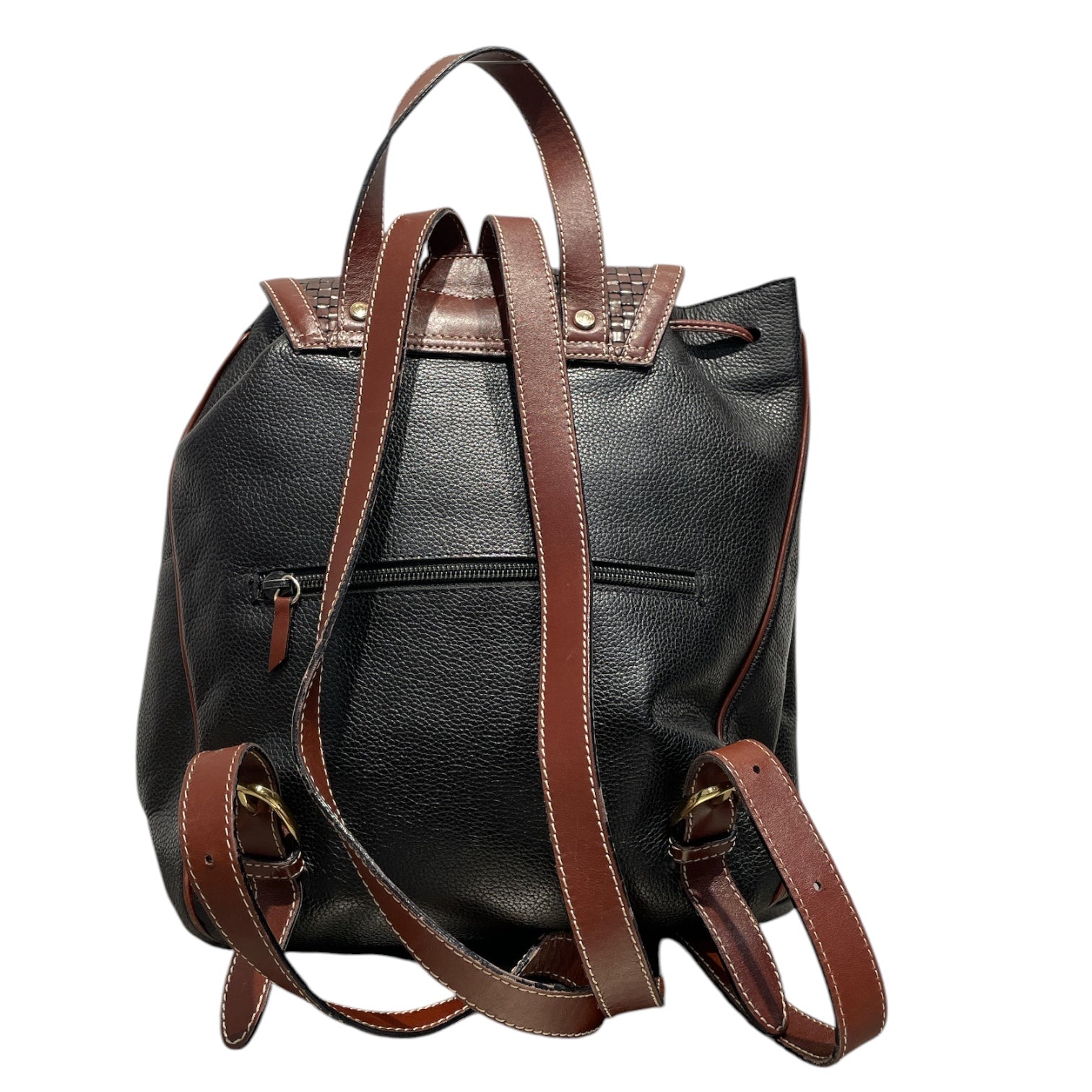 BALLY/Backpack/Leather/BLK/Black & Brown Woven Backpack view 2