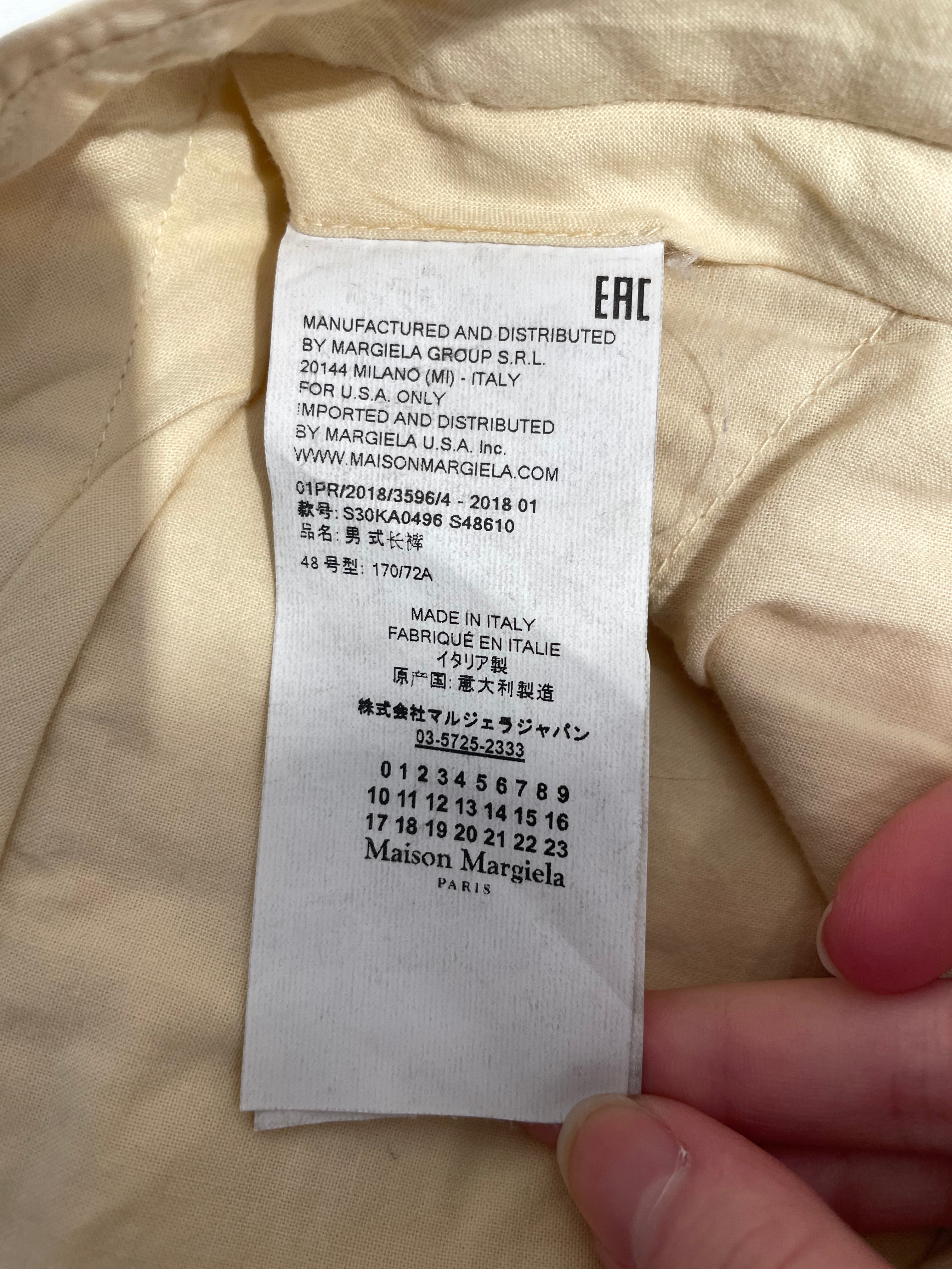 Maison Margiela/Straight Pants/42/Cotton/CRM/Button Fly/ view 4
