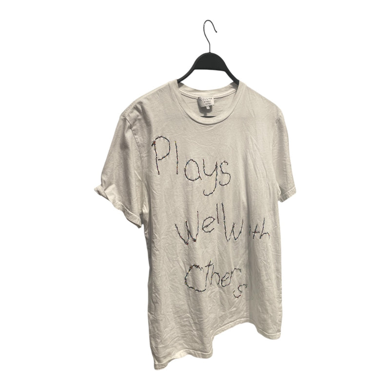 Collina Strada/T-Shirt/L/Cotton/WHT/Rhine Stone