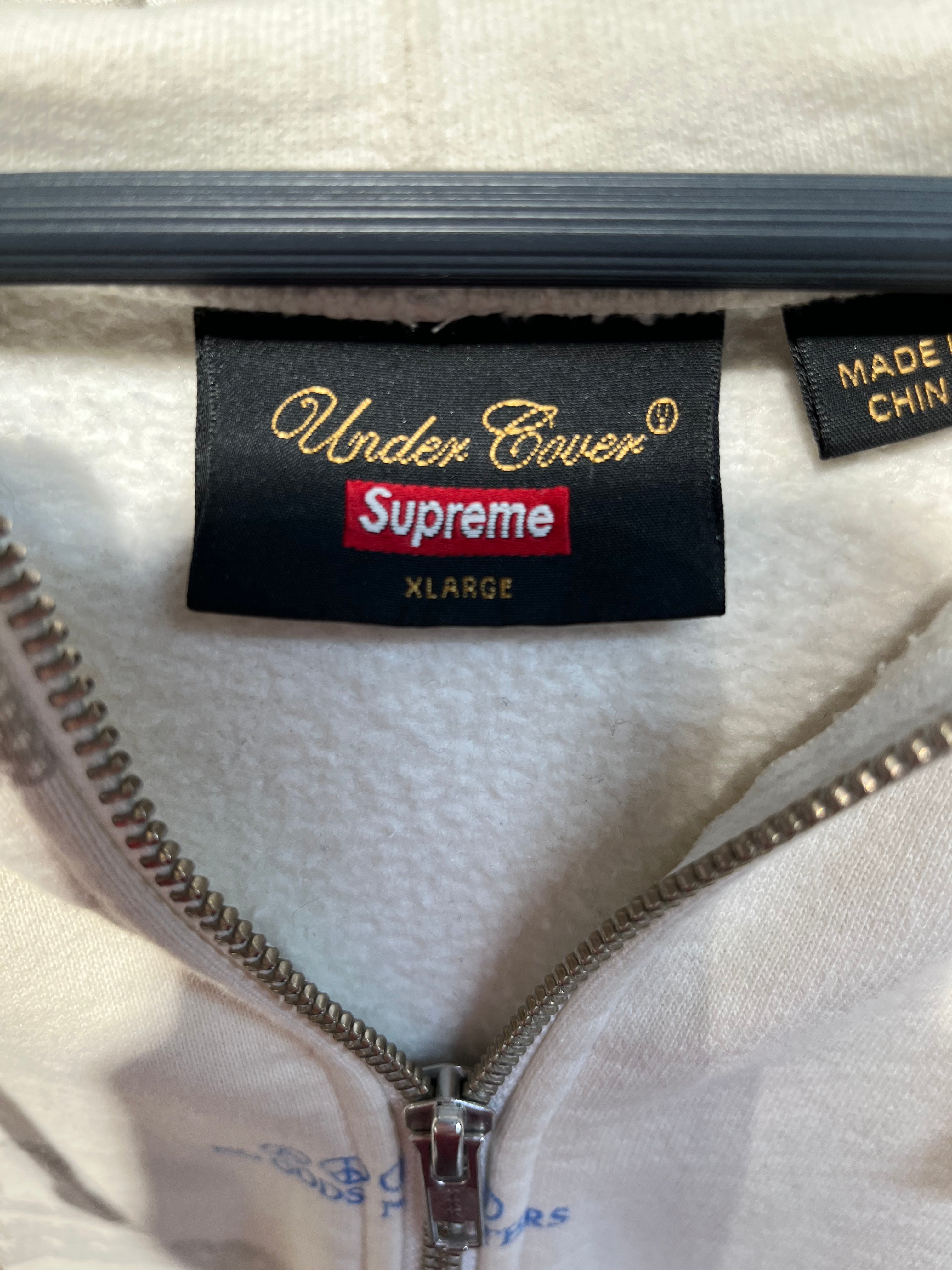 UNDERCOVER/Supreme/Zip Up Hoodie/XL/All Over Print/Cotton/WHT/ view 3