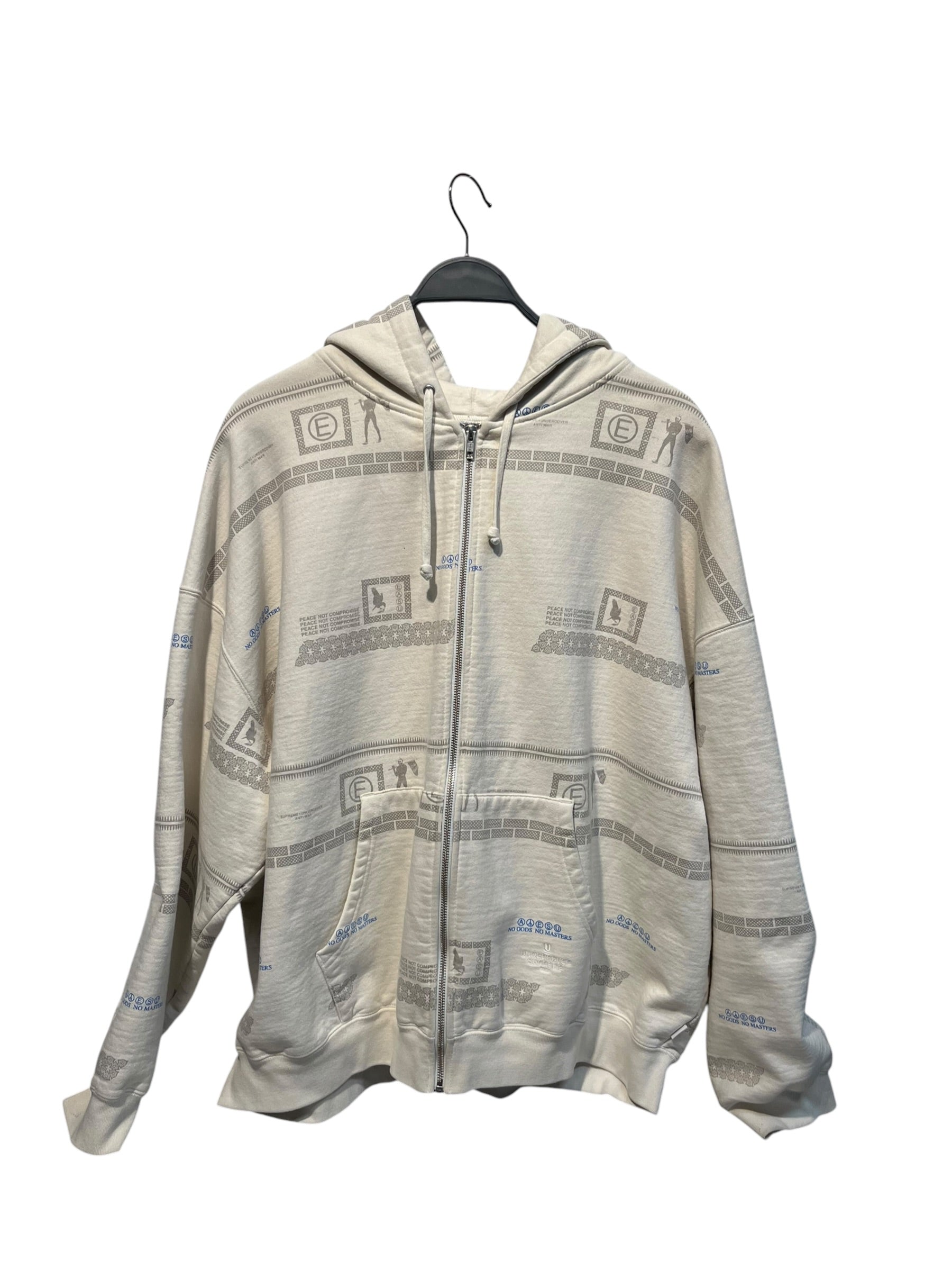 UNDERCOVER/Supreme/Zip Up Hoodie/XL/All Over Print/Cotton/WHT/ view 1