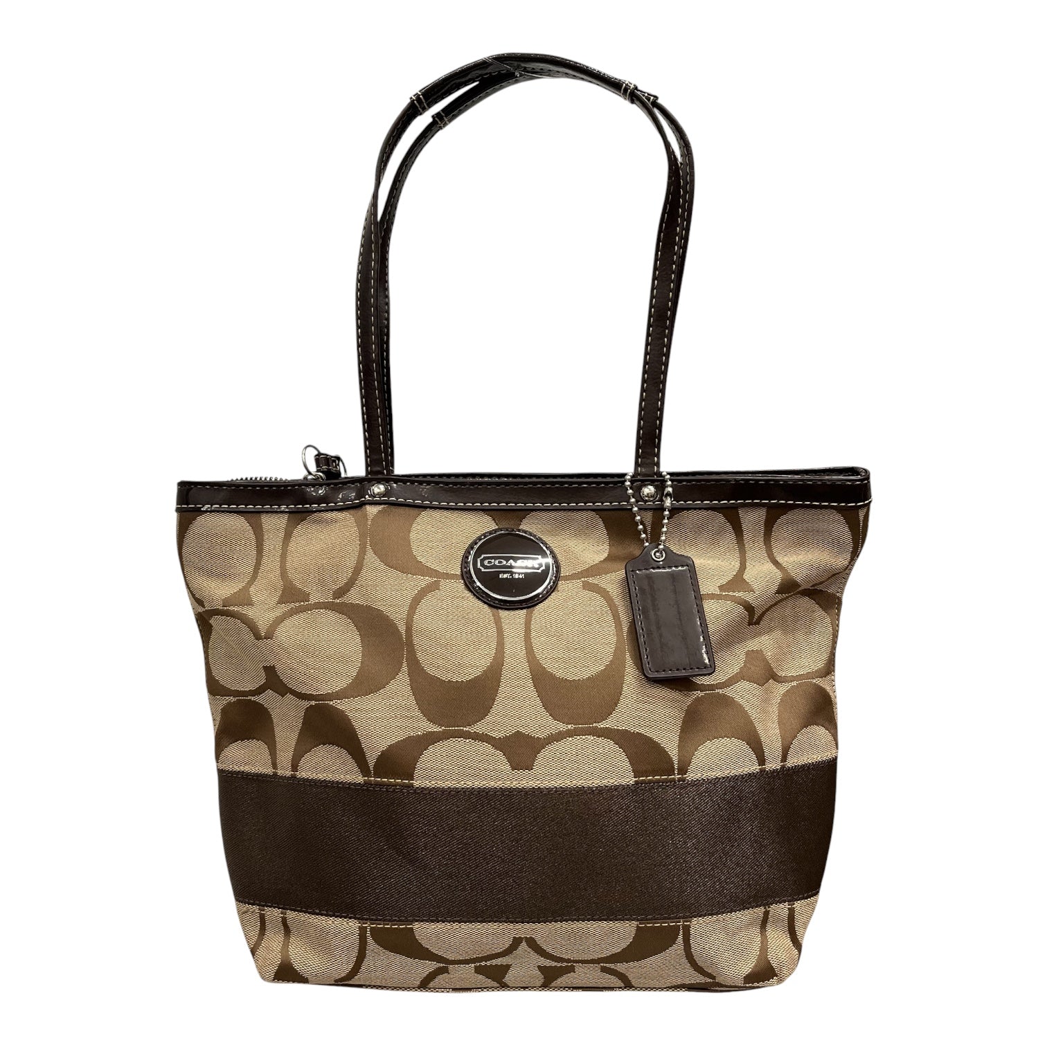 COACH/Tote Bag/Monogram/Cotton/BEG/jacquard view 1