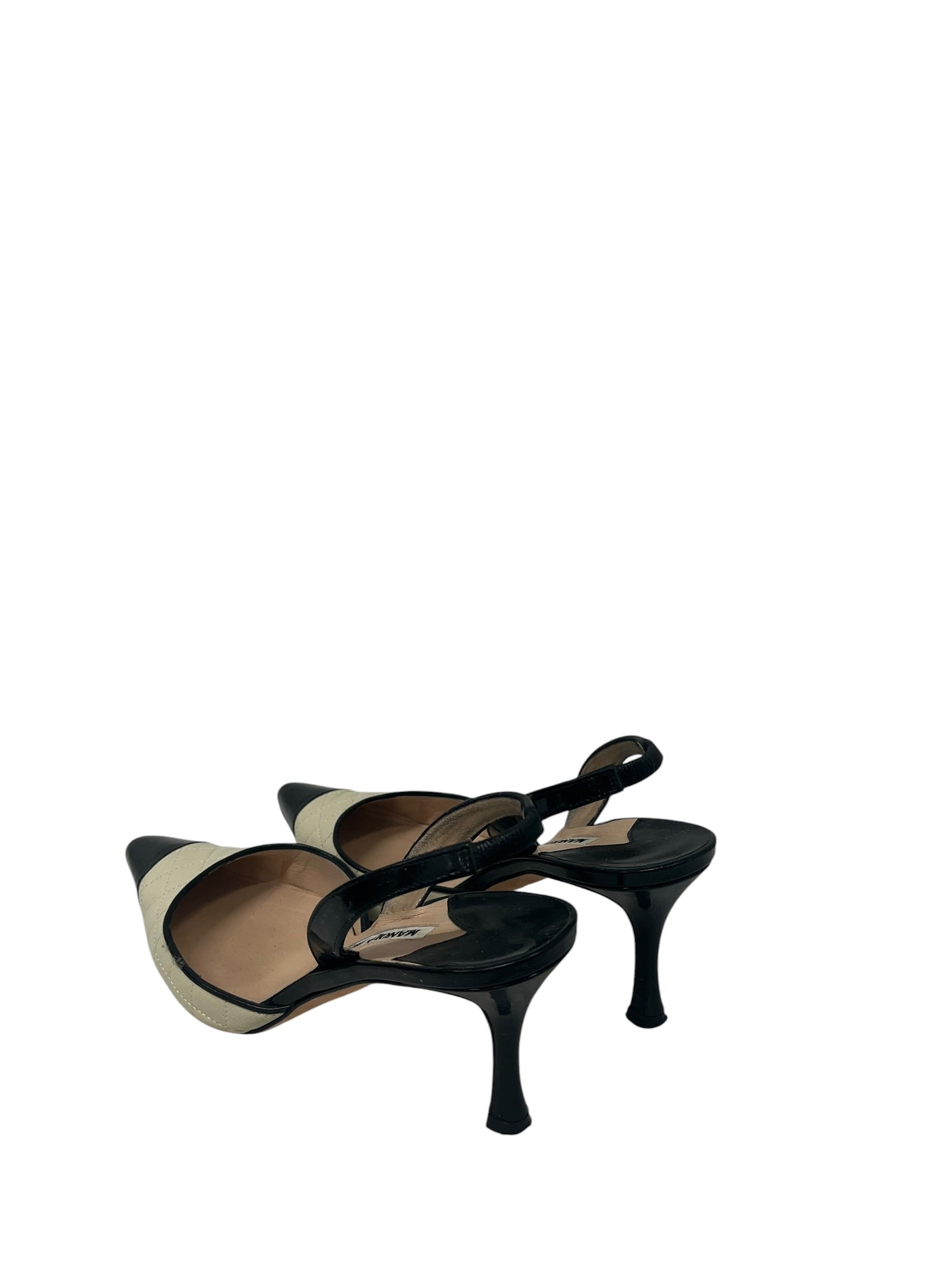 MANOLO BLAHNIK/Heels/EU 36.5/Leather/CRM/Ankle Strap/SLING BACK POINTED HEEL view 2