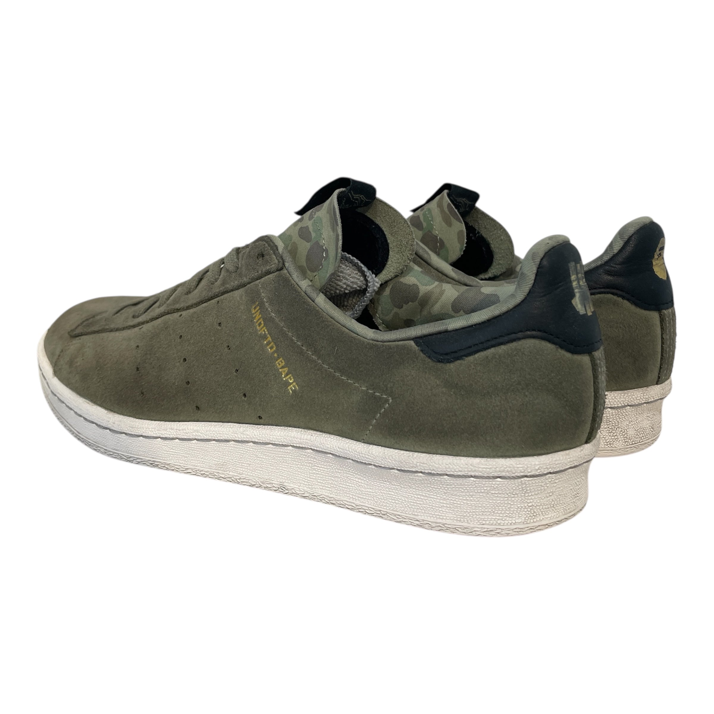 adidas/UNDEFEATED/BAPE STA!/Low-Sneakers/US 9.5/Cotton/GRN/Campus 80s UNDFTD BAPE view 3