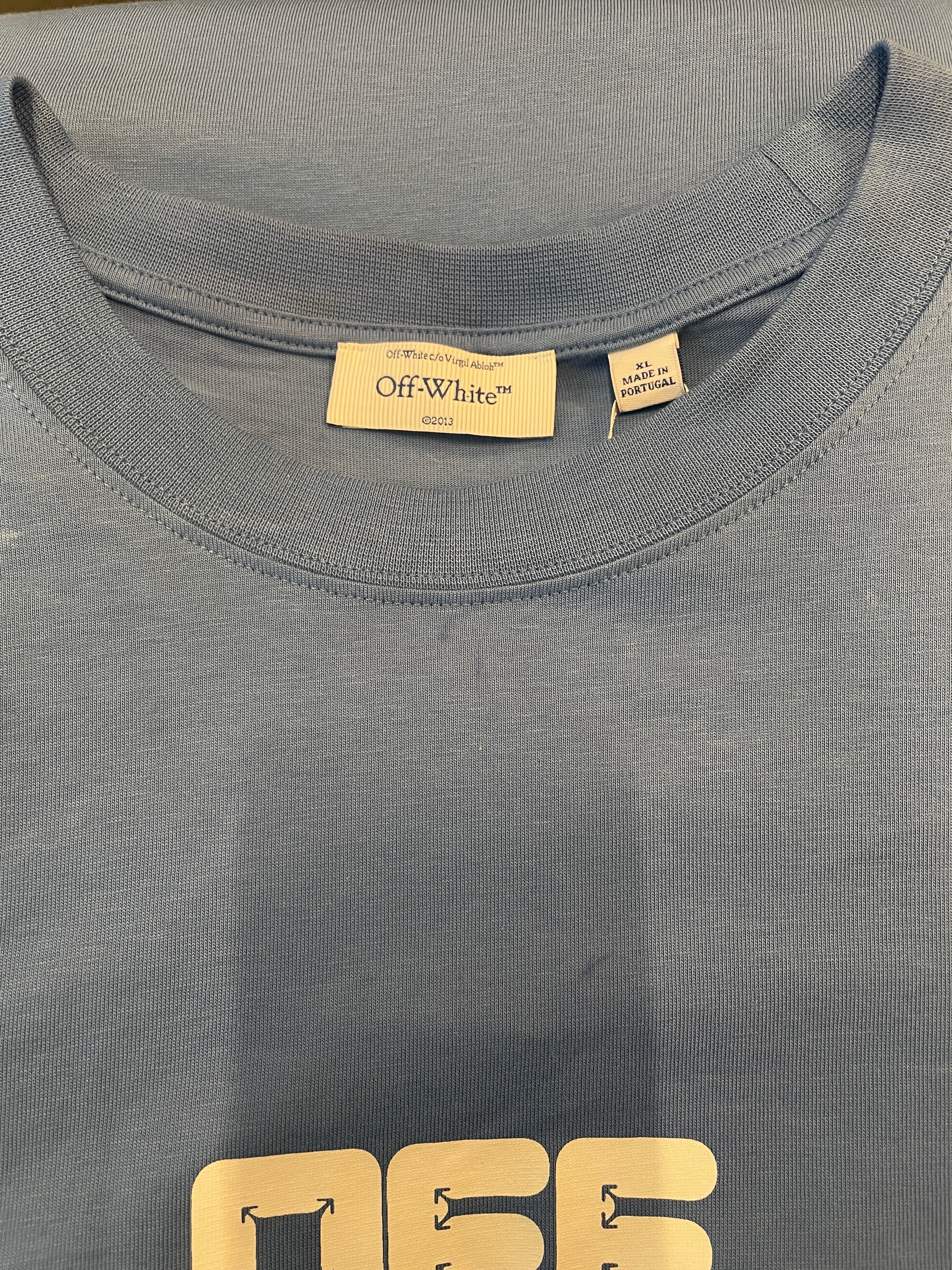 OFF-WHITE/T-Shirt/XL/Cotton/BLU/BLUE "Off" view 3