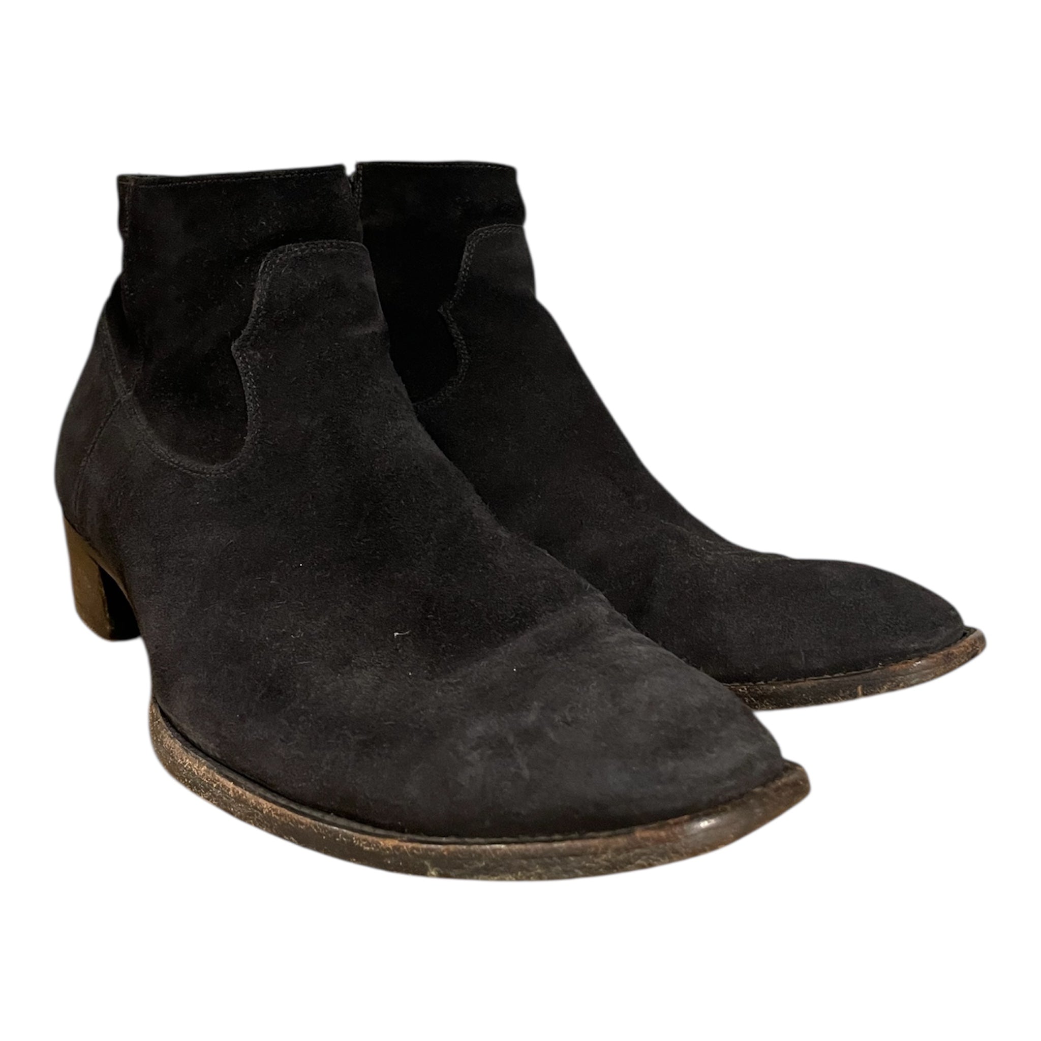 SAINT LAURENT/Chelsea Boots/US 8.5/Suede/BLK/Side Zip/As Is, Ankle high view 1