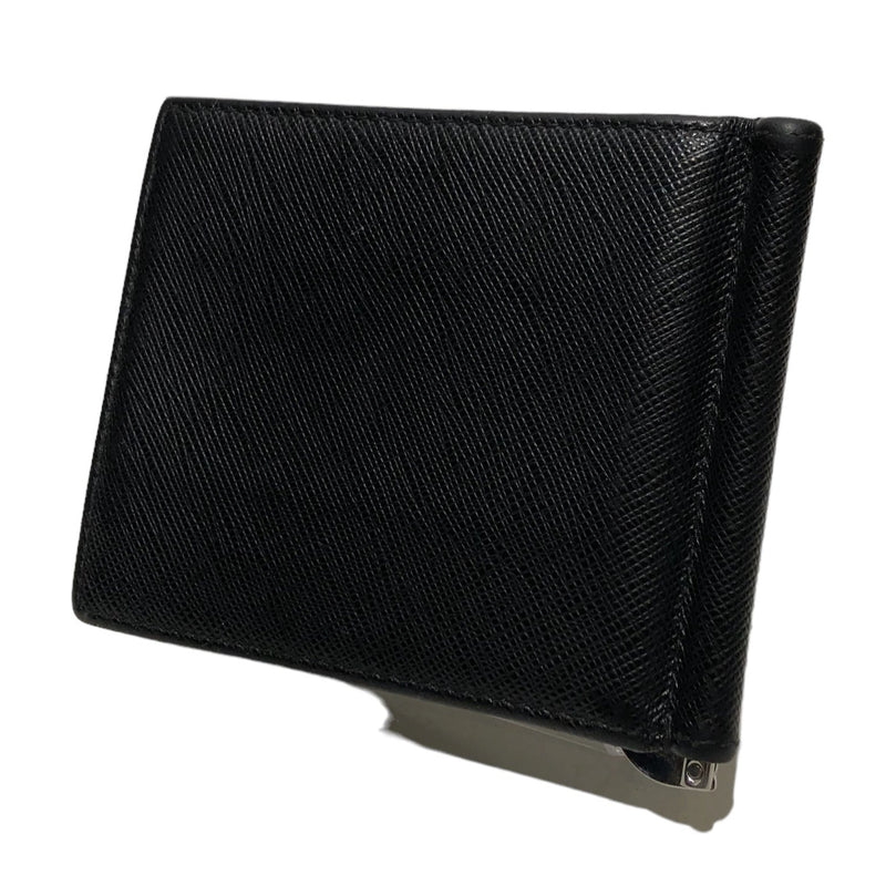 PRADA/Bifold Wallet/Leather/BLK/