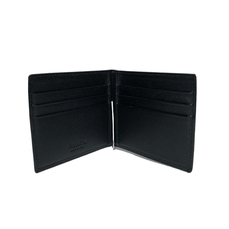 PRADA/Bifold Wallet/Leather/BLK/