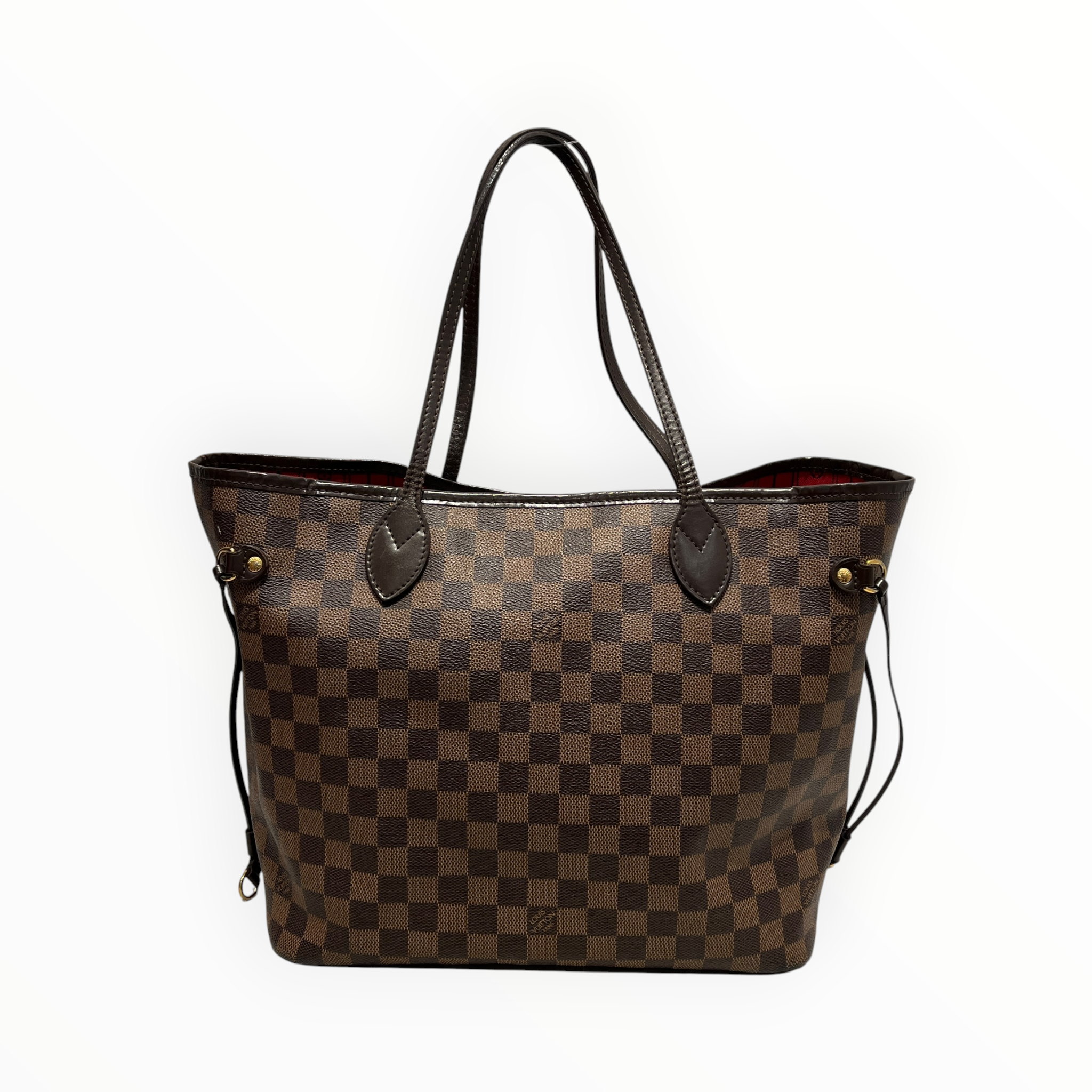 LOUIS VUITTON/Tote Bag/Stripe/Leather/BRW/Damier Ebene Neverfull MM view 2