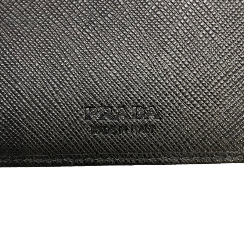 PRADA/Bifold Wallet/Leather/BLK/