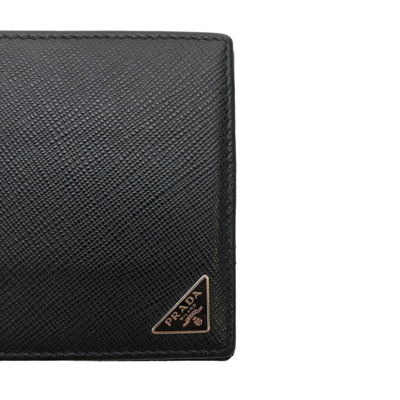 PRADA/Bifold Wallet/Leather/BLK/