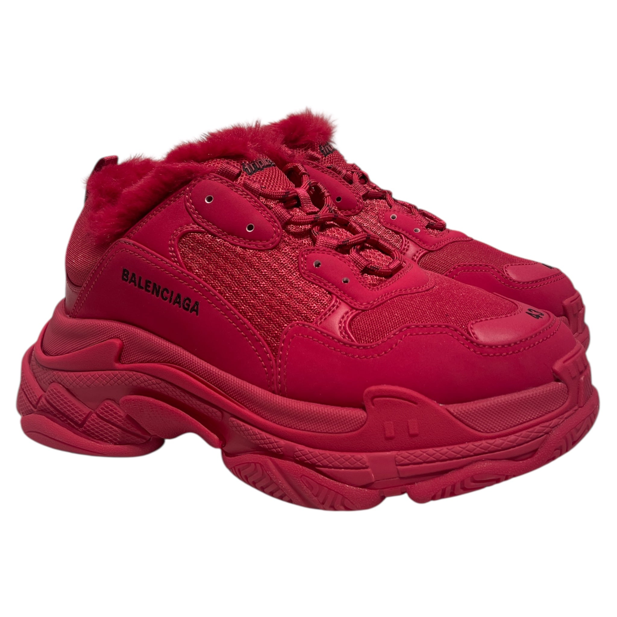 BALENCIAGA/Low-Sneakers/US 10/RED/Triple S Fur view 1