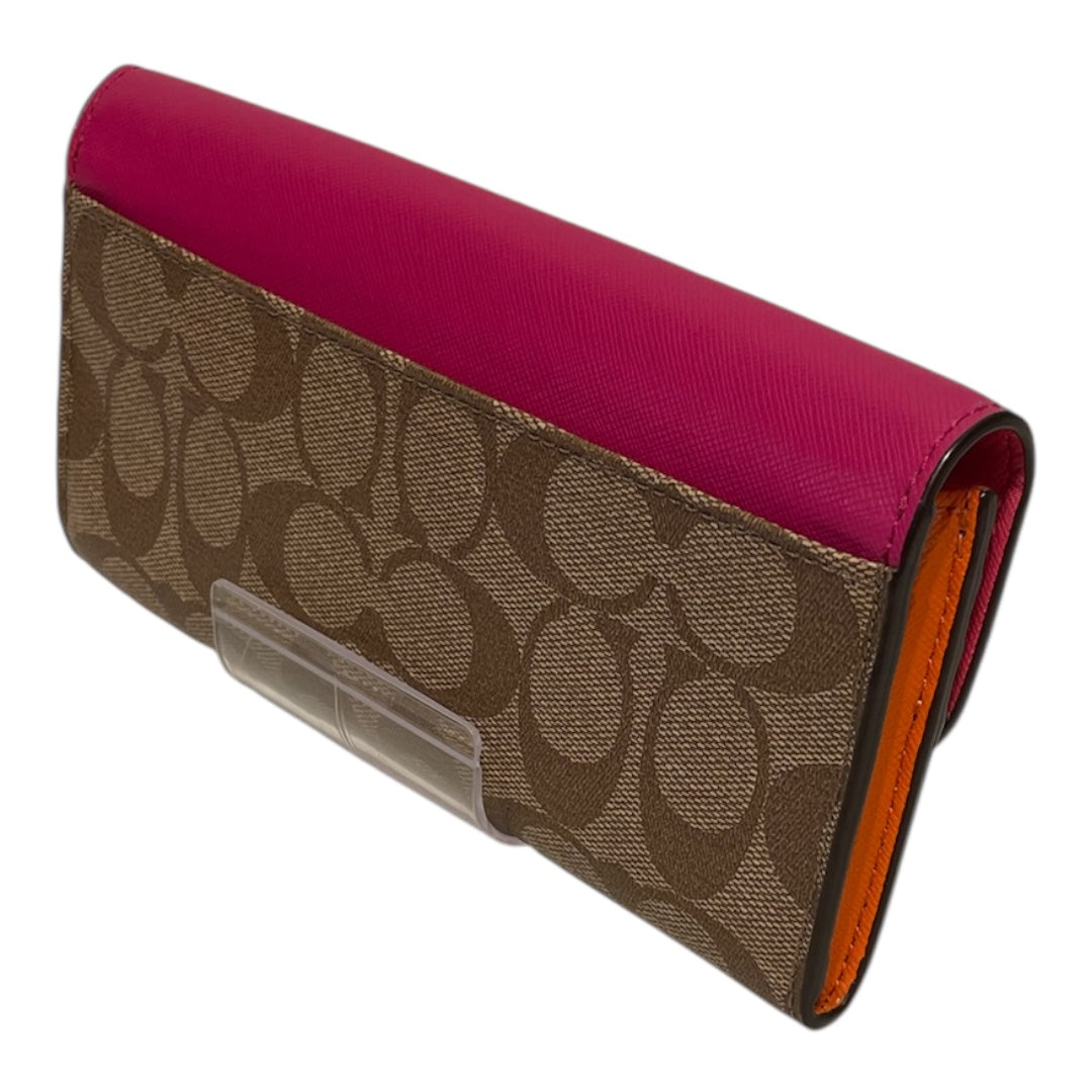 COACH/Long Wallet/Monogram/Leather/PNK/coated canvas continental view 2