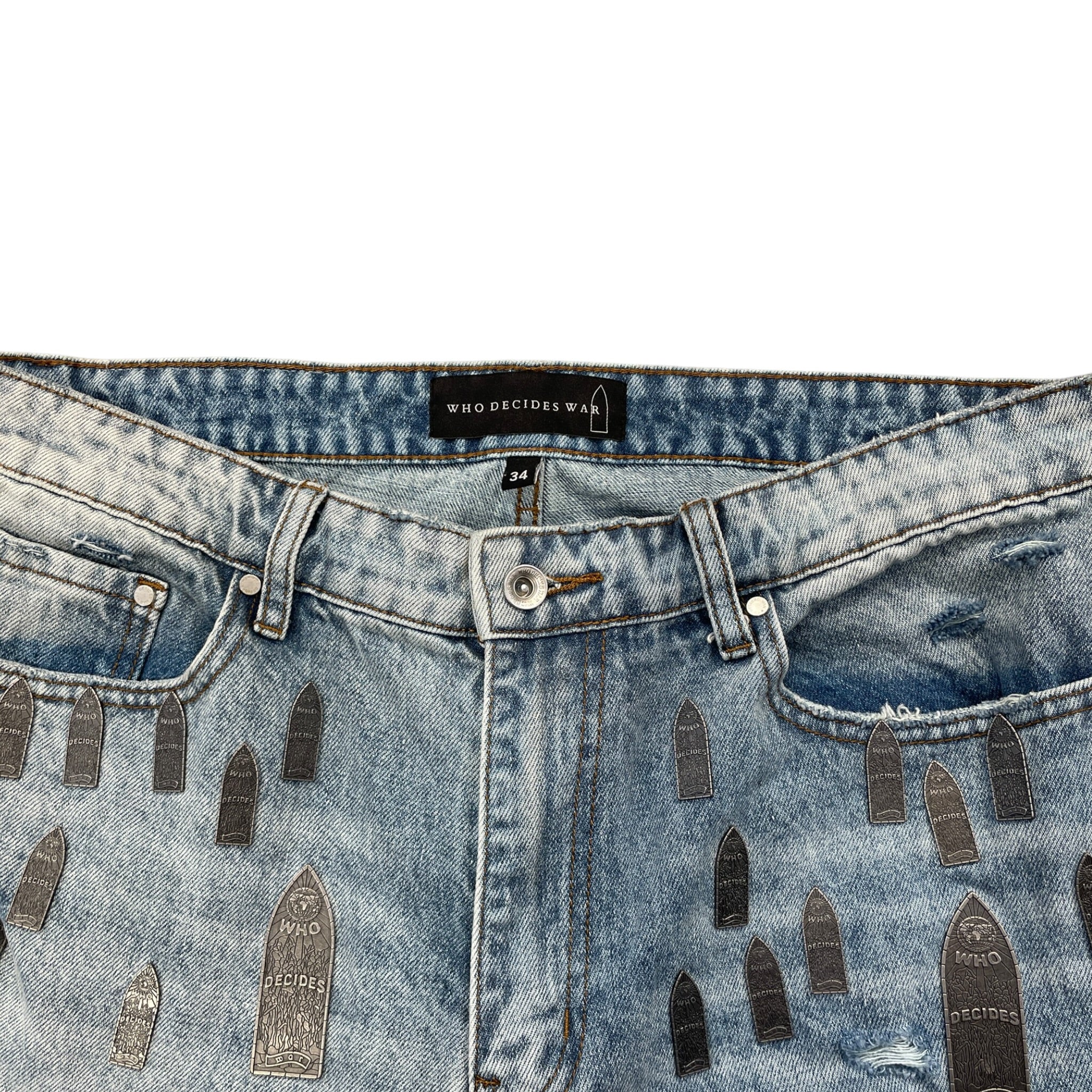 WHO DECIDES WAR/Pants/34/Denim/BLU/ view 4
