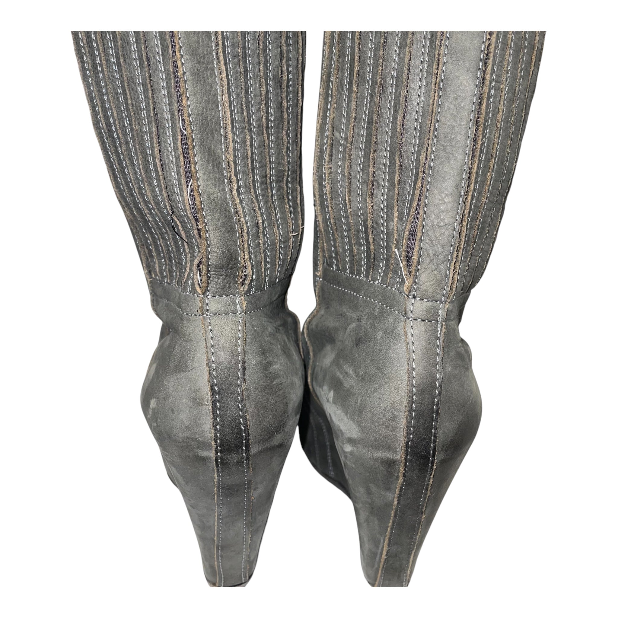 Rick Owens/Boots/EU 37/Leather/GRY/fw13 plimth wedge boots view 4