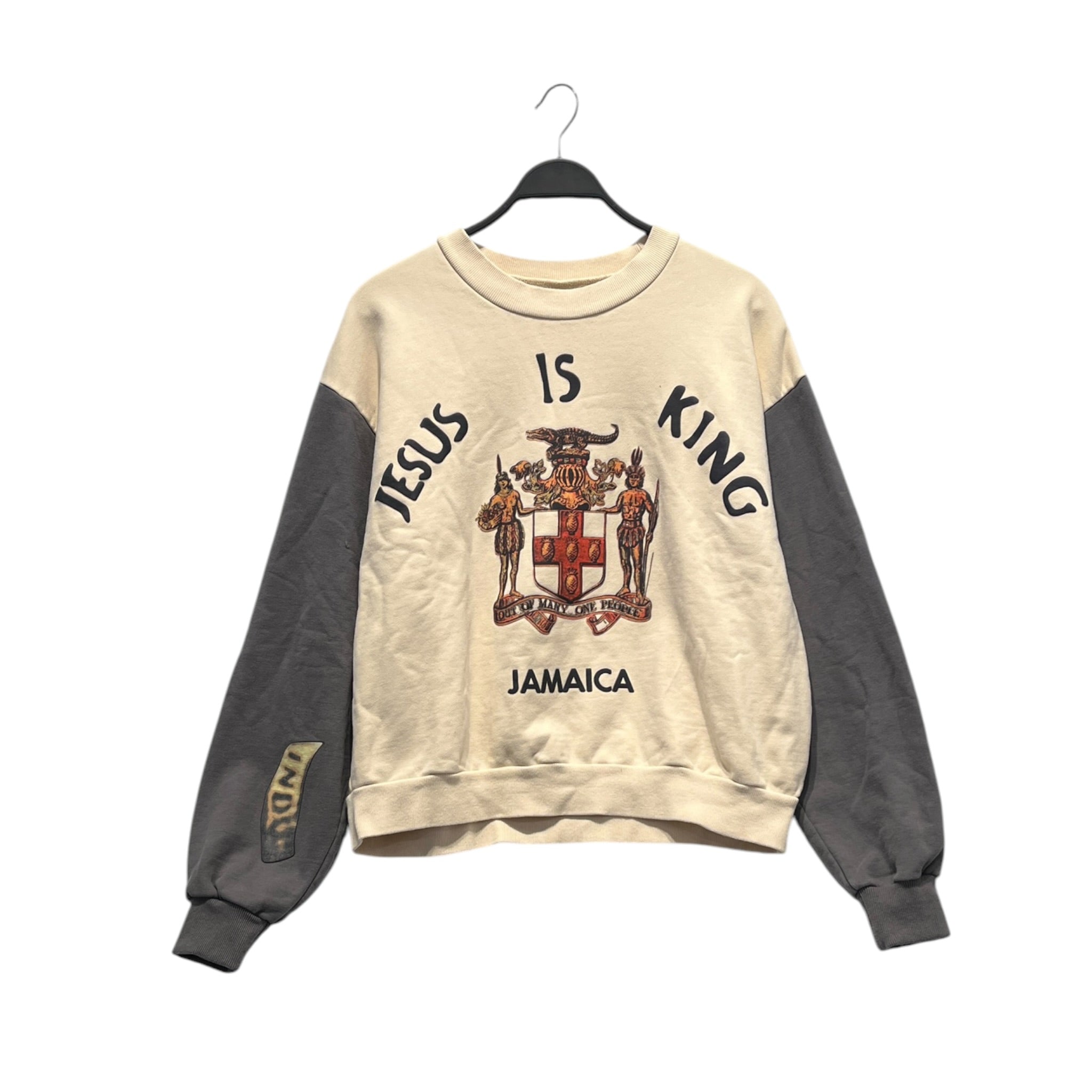 YEEZY/Sweatshirt/M/Graphic/Cotton/CRM/Pullover/jesus is king jamaica yeezus t view 1