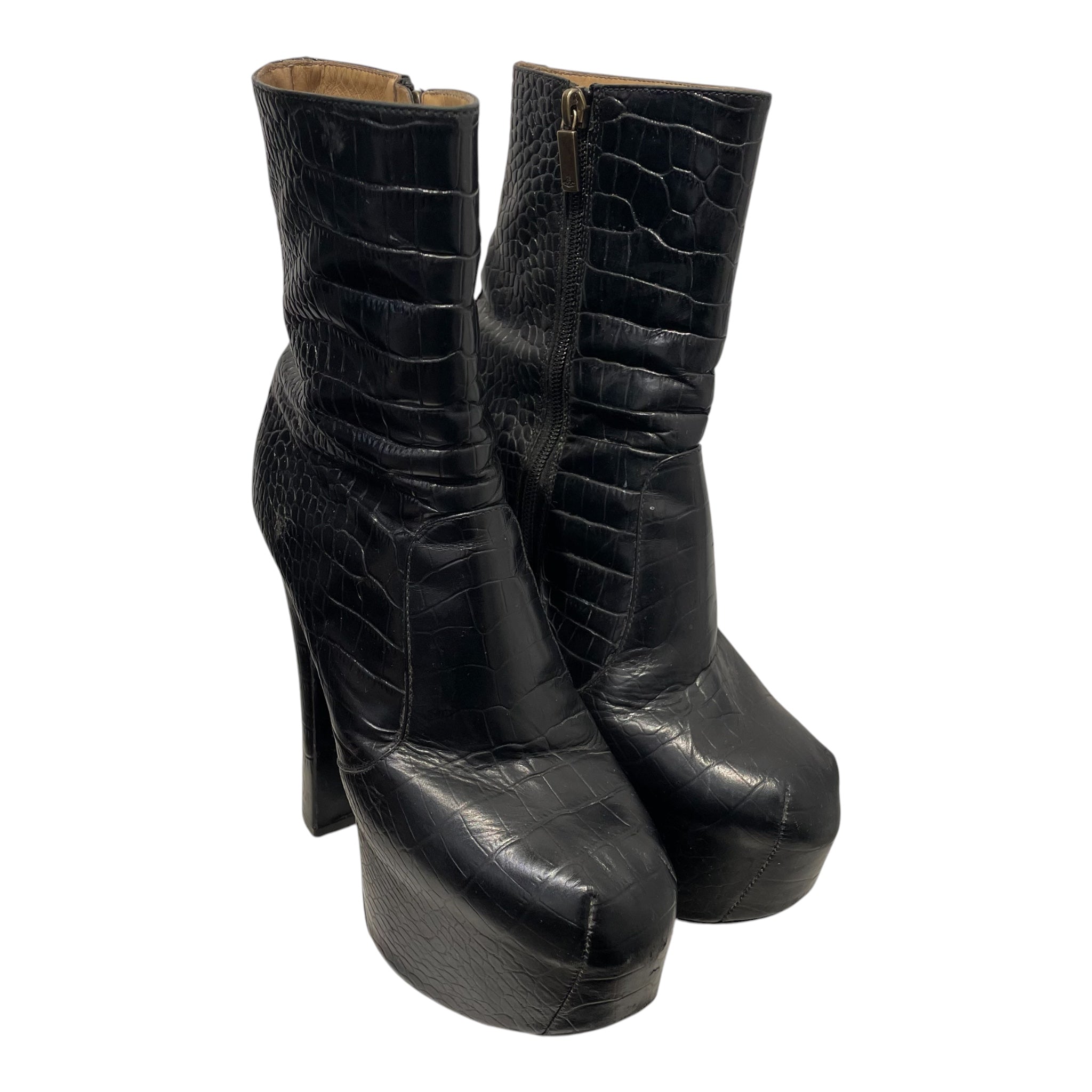 Vivienne Westwood/Boots/EU 40/Animal Pattern/Leather/BLK/SNAKE PRINT HEELED ANKLE BOOT view 1