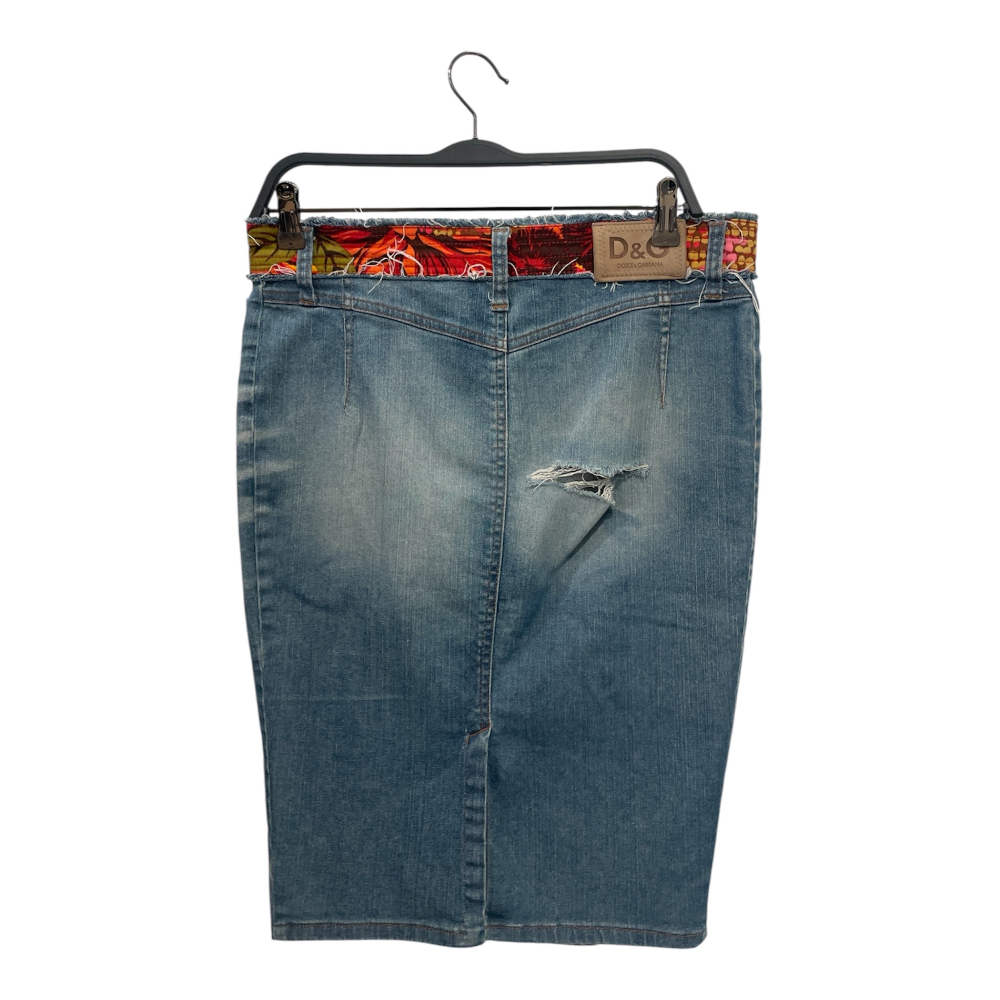 DOLCE&GABBANA/Skirt/30/Border/Denim/BLU/Midi Length/BELT BORDER VTG view 2