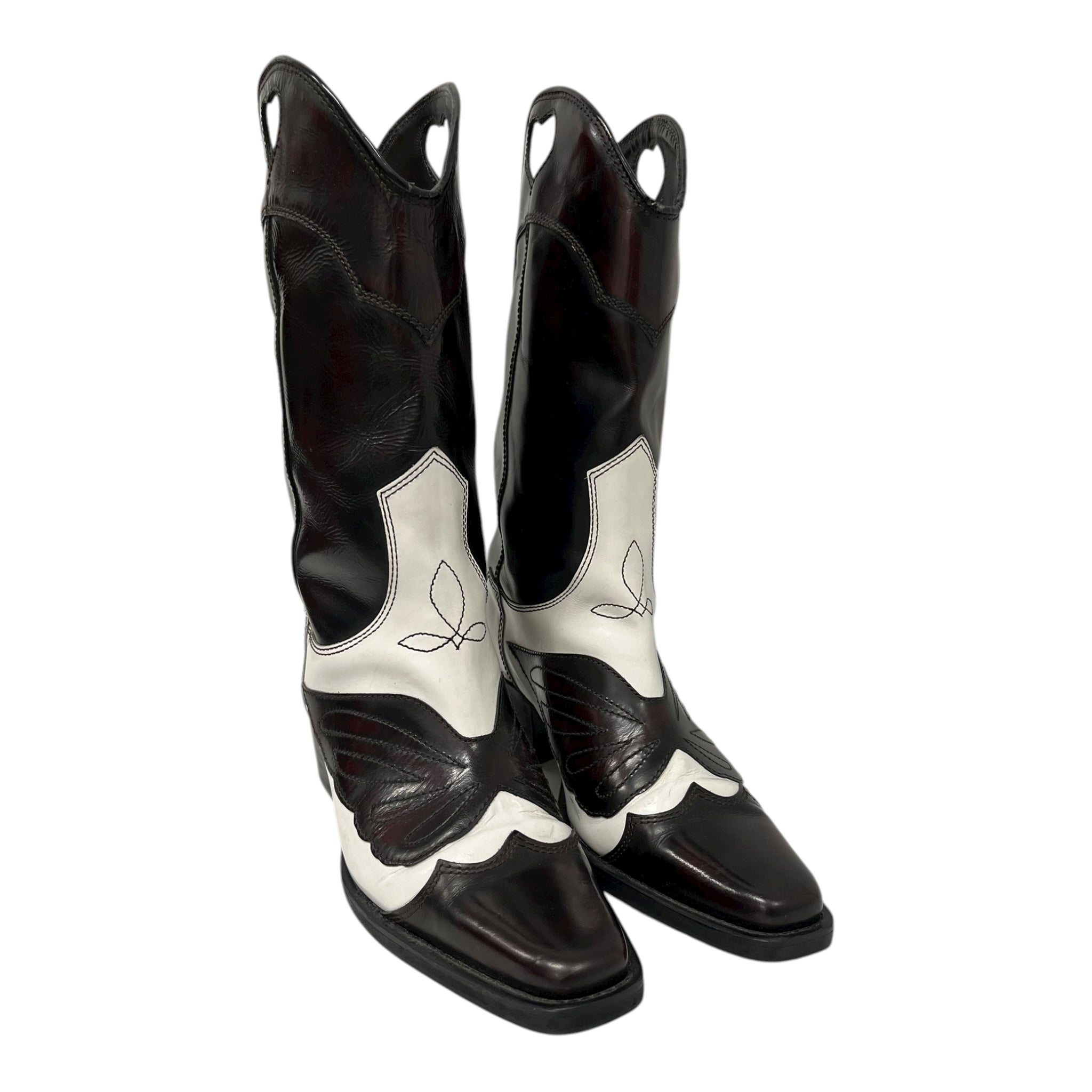 GANNI/Cowboy Boots/EU 40/Leather/BLK/ view 1