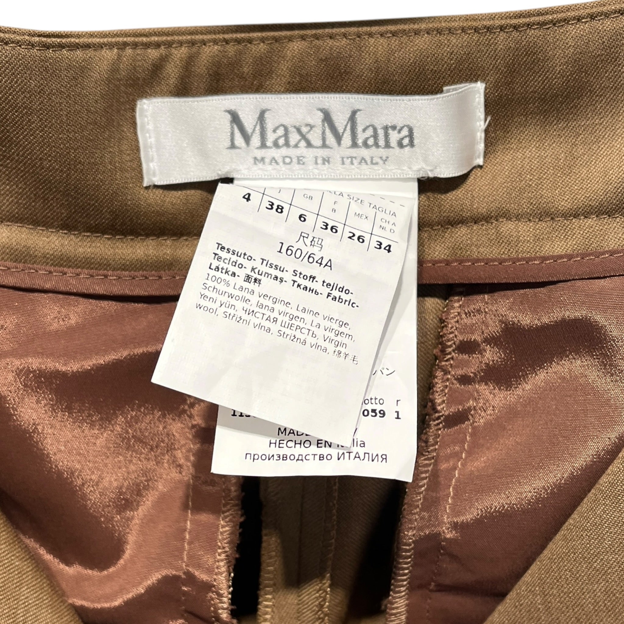 MAX MARA/Wide Leg Pants/4/Wool/BEG/High-waisted/ view 3