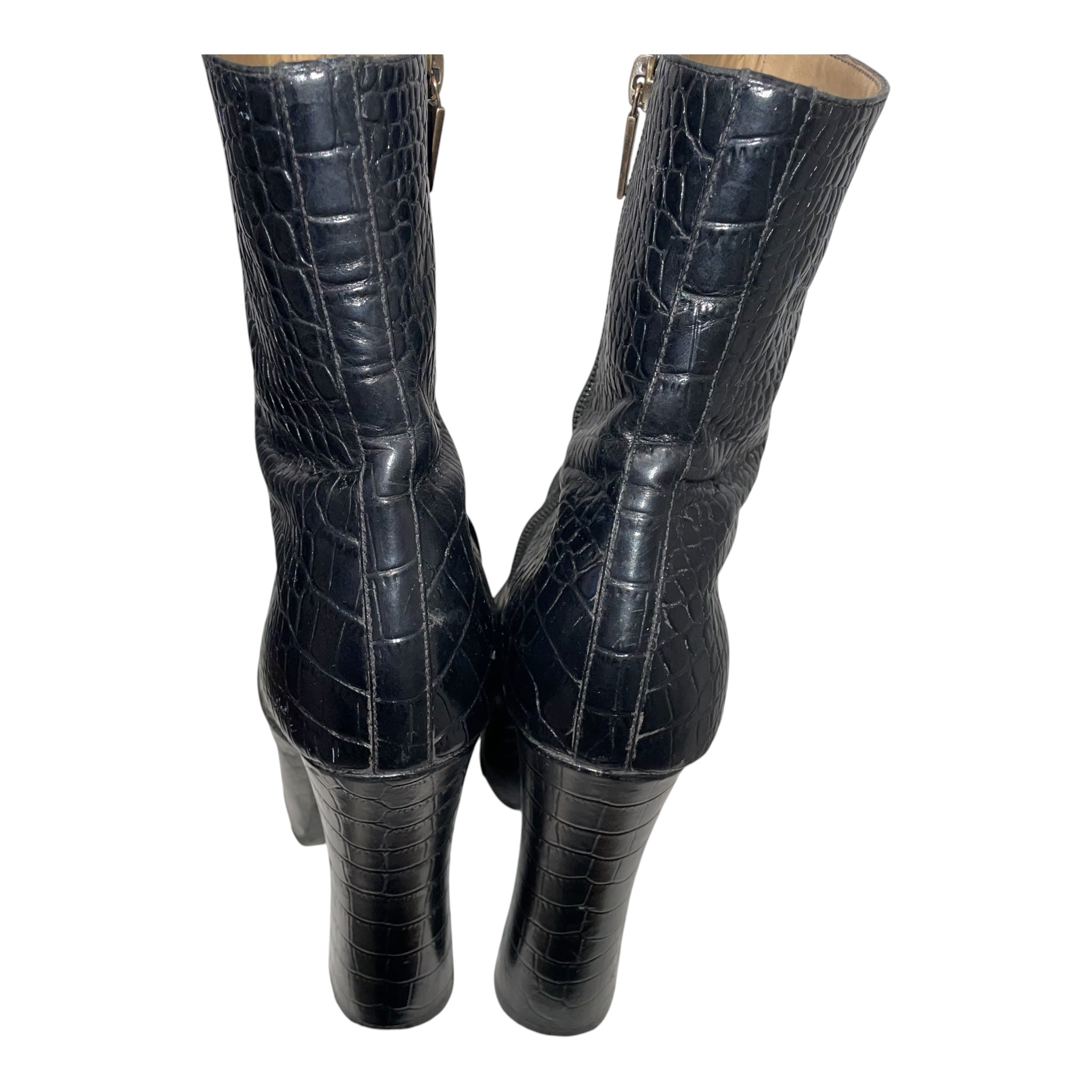 Vivienne Westwood/Boots/EU 40/Animal Pattern/Leather/BLK/SNAKE PRINT HEELED ANKLE BOOT view 4
