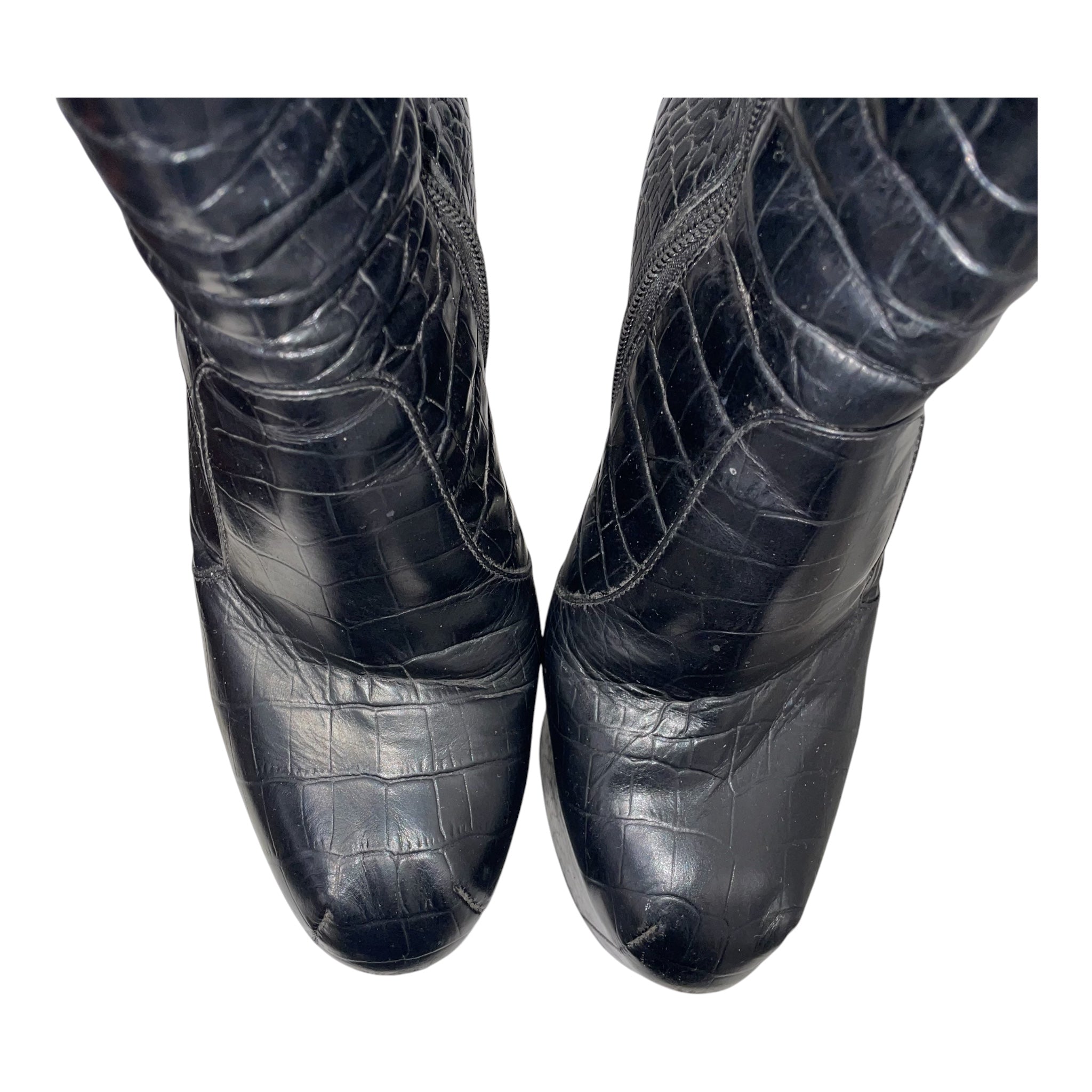 Vivienne Westwood/Boots/EU 40/Animal Pattern/Leather/BLK/SNAKE PRINT HEELED ANKLE BOOT view 5