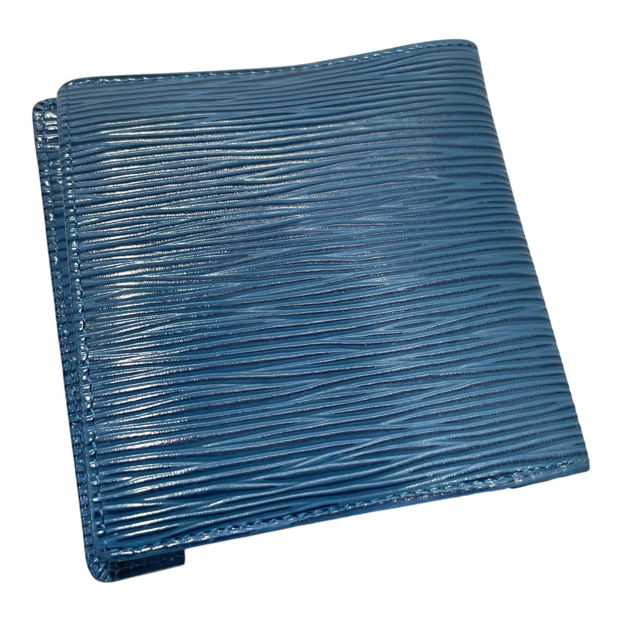 LOUIS VUITTON/Wallet/Leather/BLU/M's/Epi Leather Bifold Wallet view 3