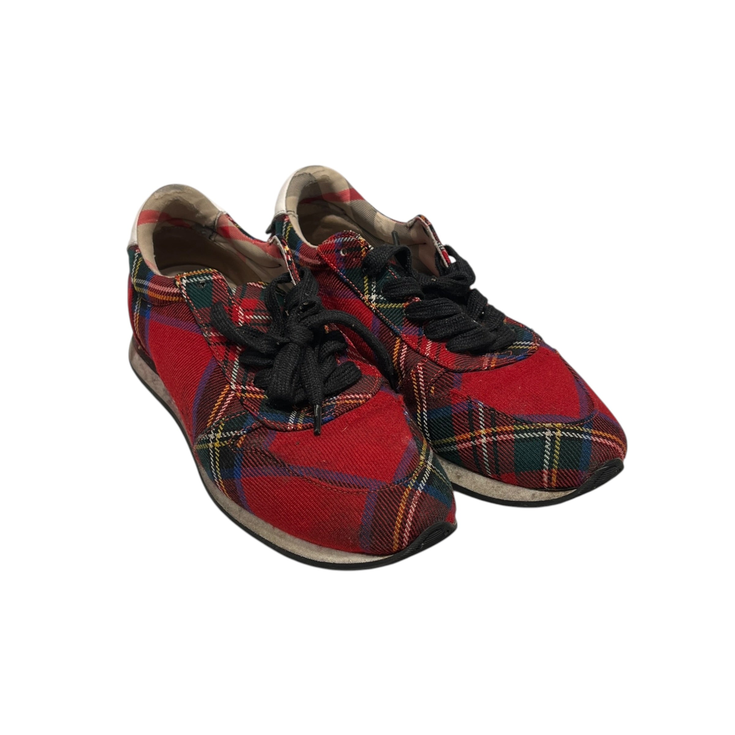 BURBERRY LONDON/Low-Sneakers/EU 36/Plaid/RED/Amelia Tartan Chunky Sneaker view 1