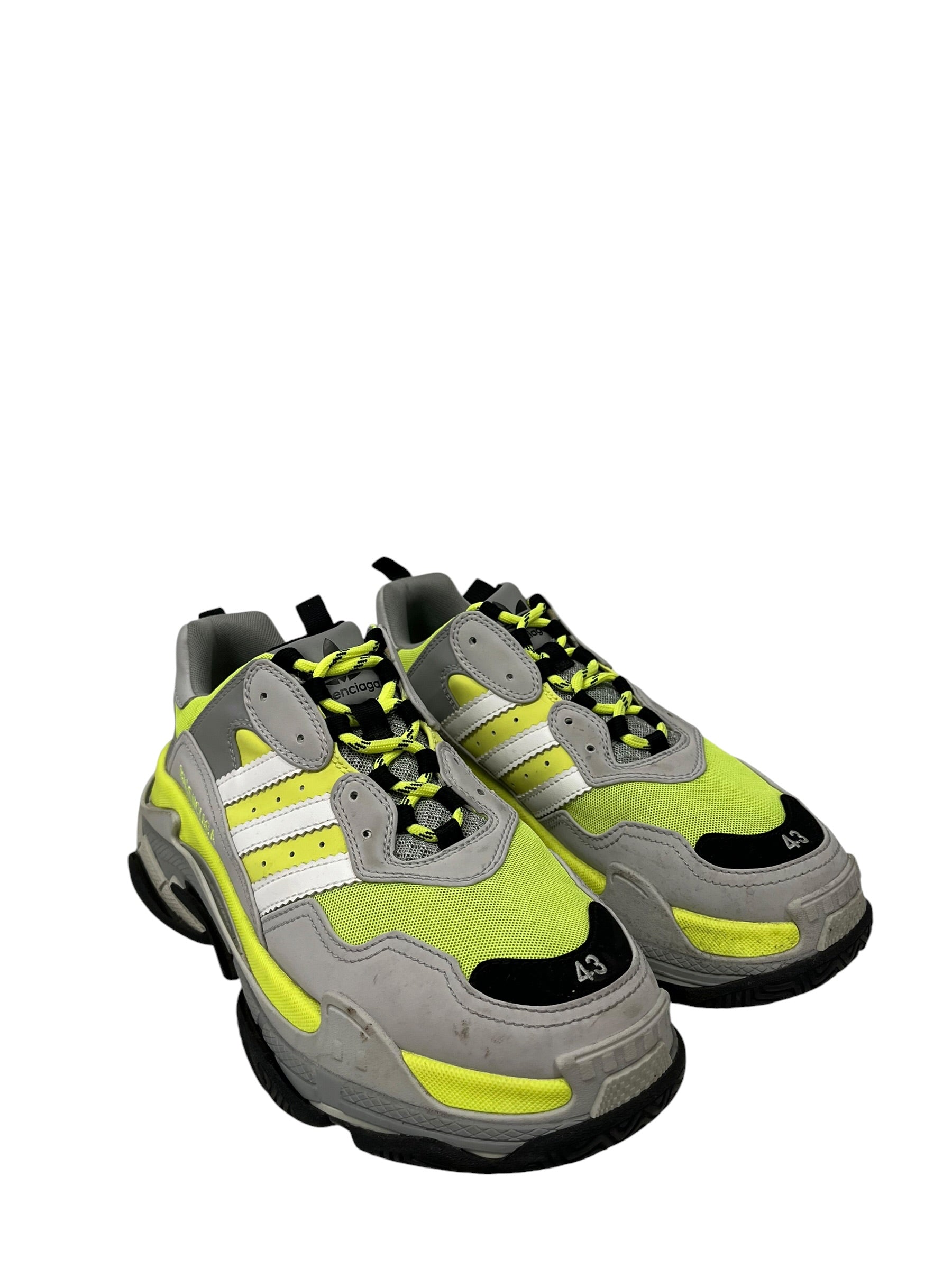 BALENCIAGA/adidas/Low-Sneakers/US 10/Polyester/GRN/NEON GREEN TRIPLE S ADIDAS view 1