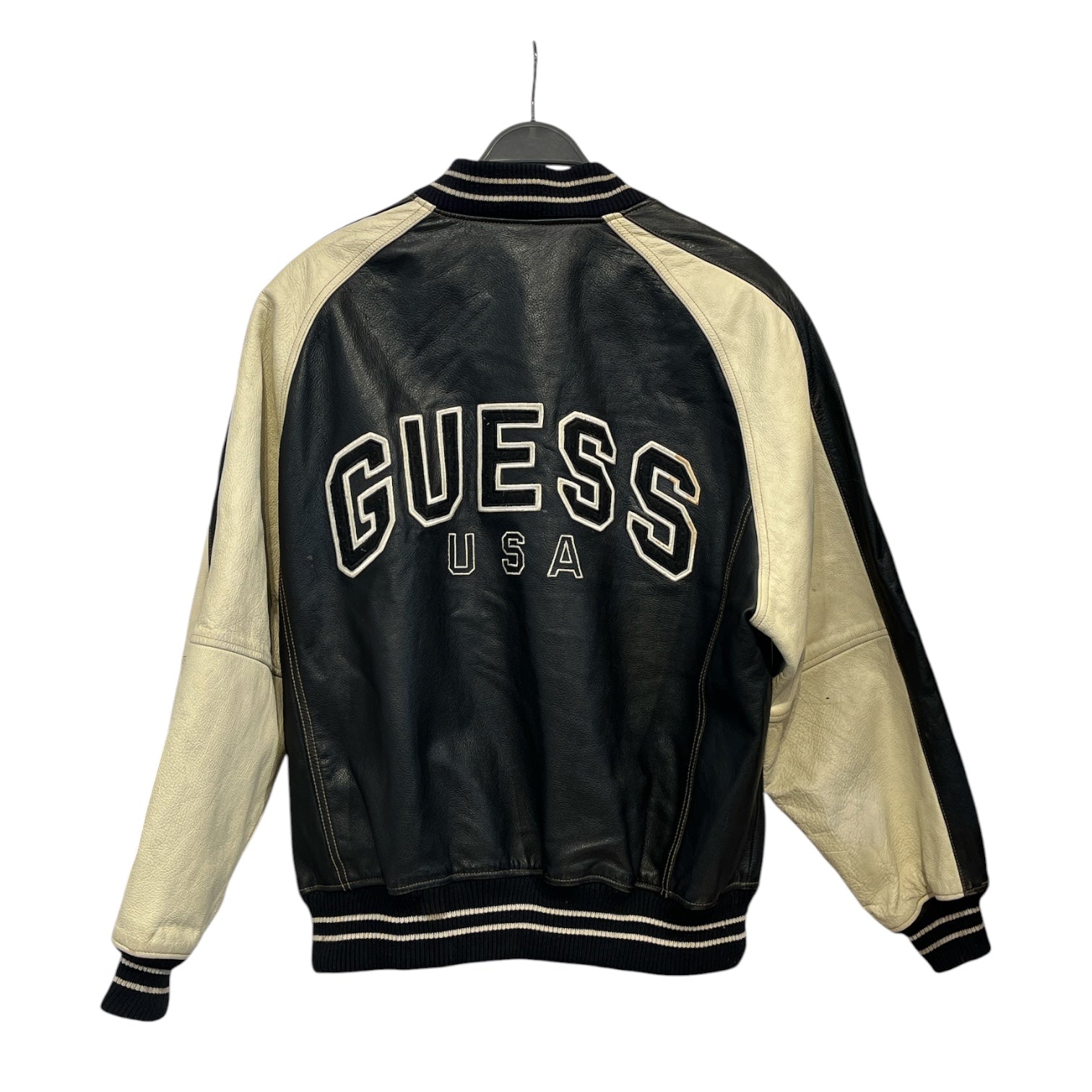 GUESS/Leather Jkt/M/Leather/BLK/GENUINE LEATHER GUESS BACK HIT view 2
