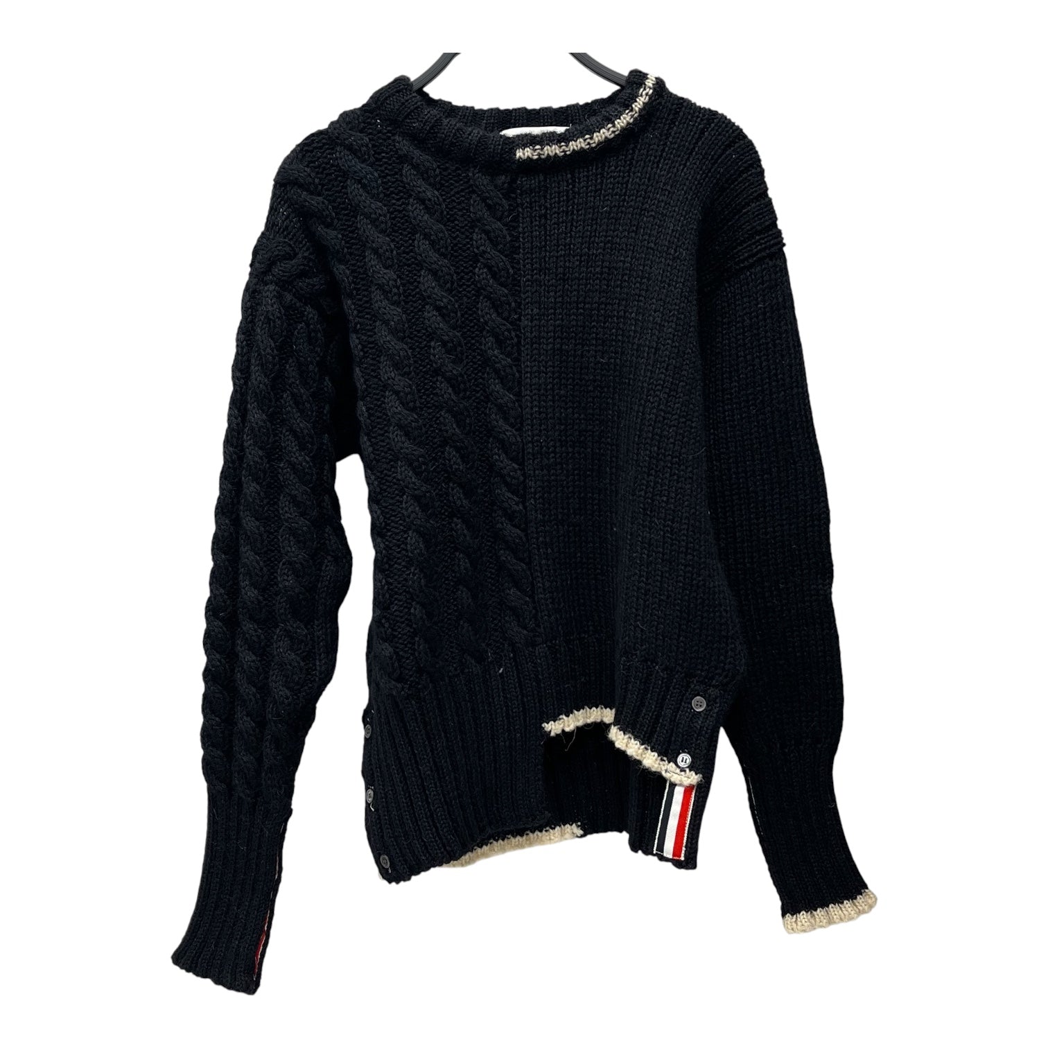 THOM BROWNE. NEW YORK/Heavy Sweater/1/NVY/ view 1