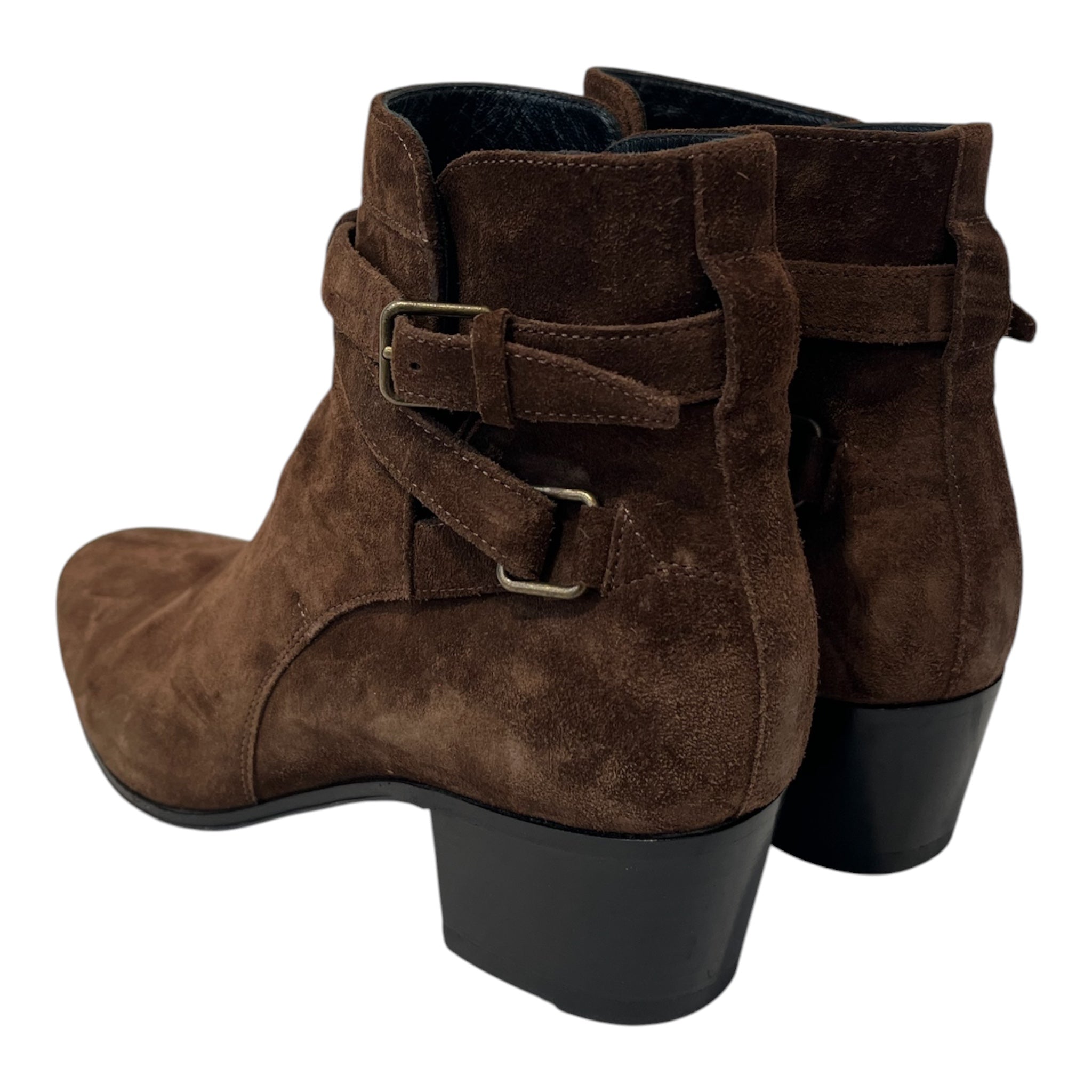 SAINT LAURENT/Ankle Boots/EU 36.5/Suede/BRW/BROWN BUCKLE view 2