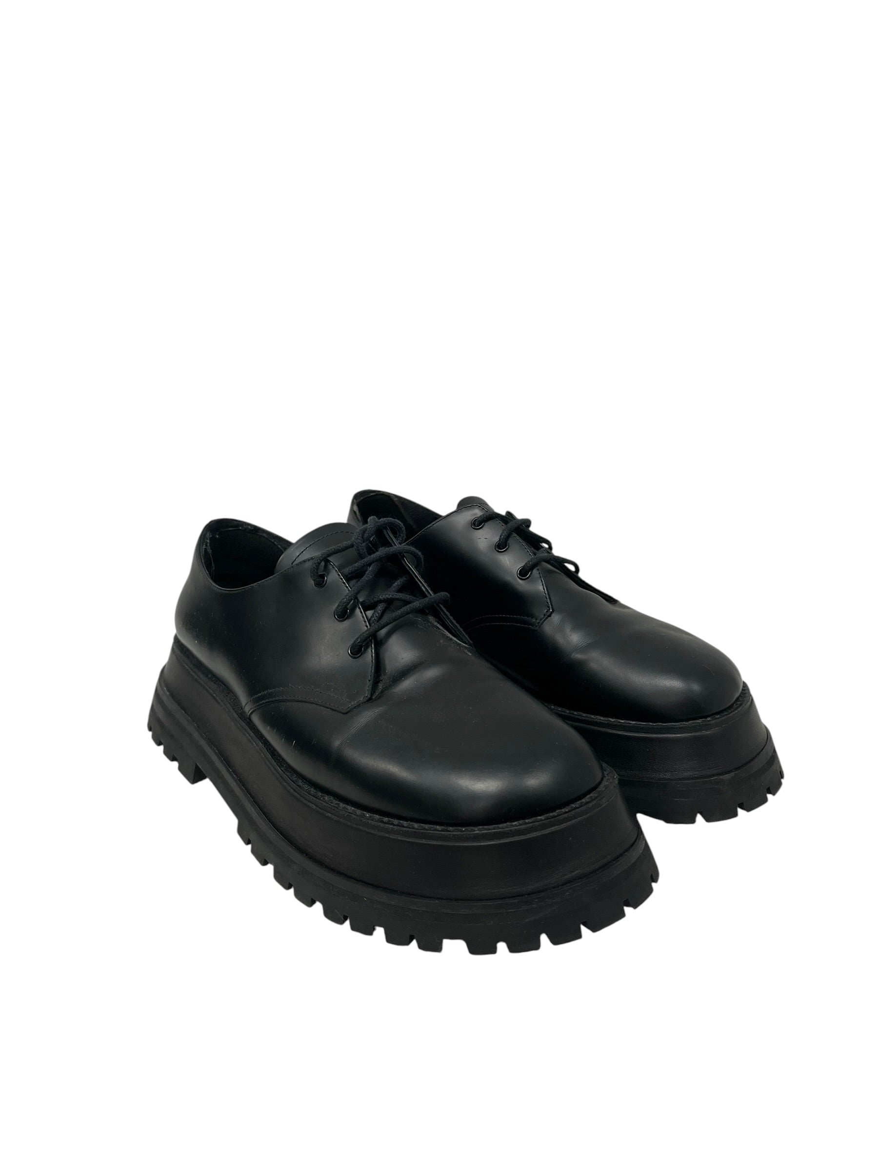 BURBERRY/Dress Shoes/EU 41/Leather/BLK/PLATFORM DERBY SHOES view 1