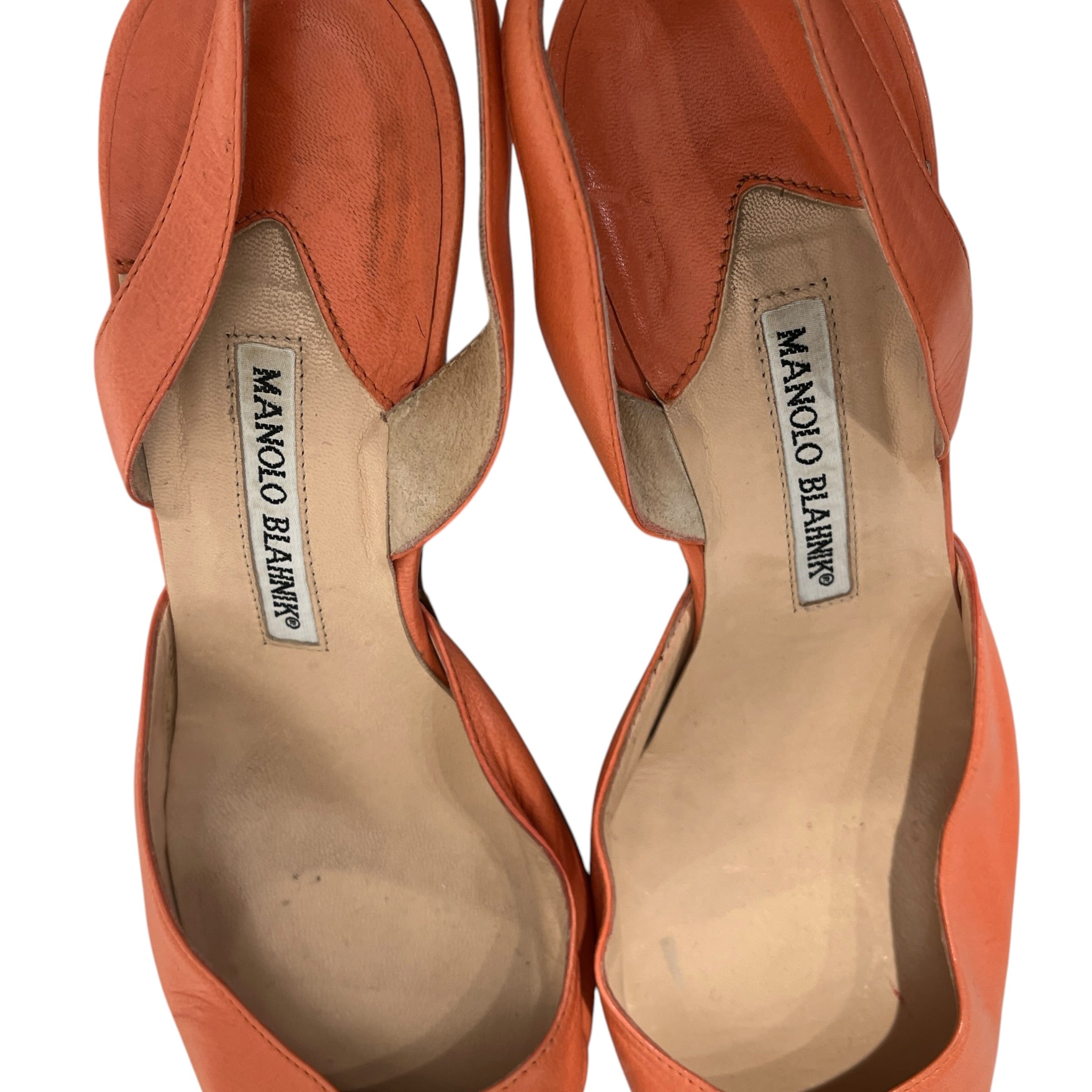 MANOLO BLAHNIK/Heels/EU 40/Leather/PNK/CORAL SLINGBACK STILETTO PUMP view 3