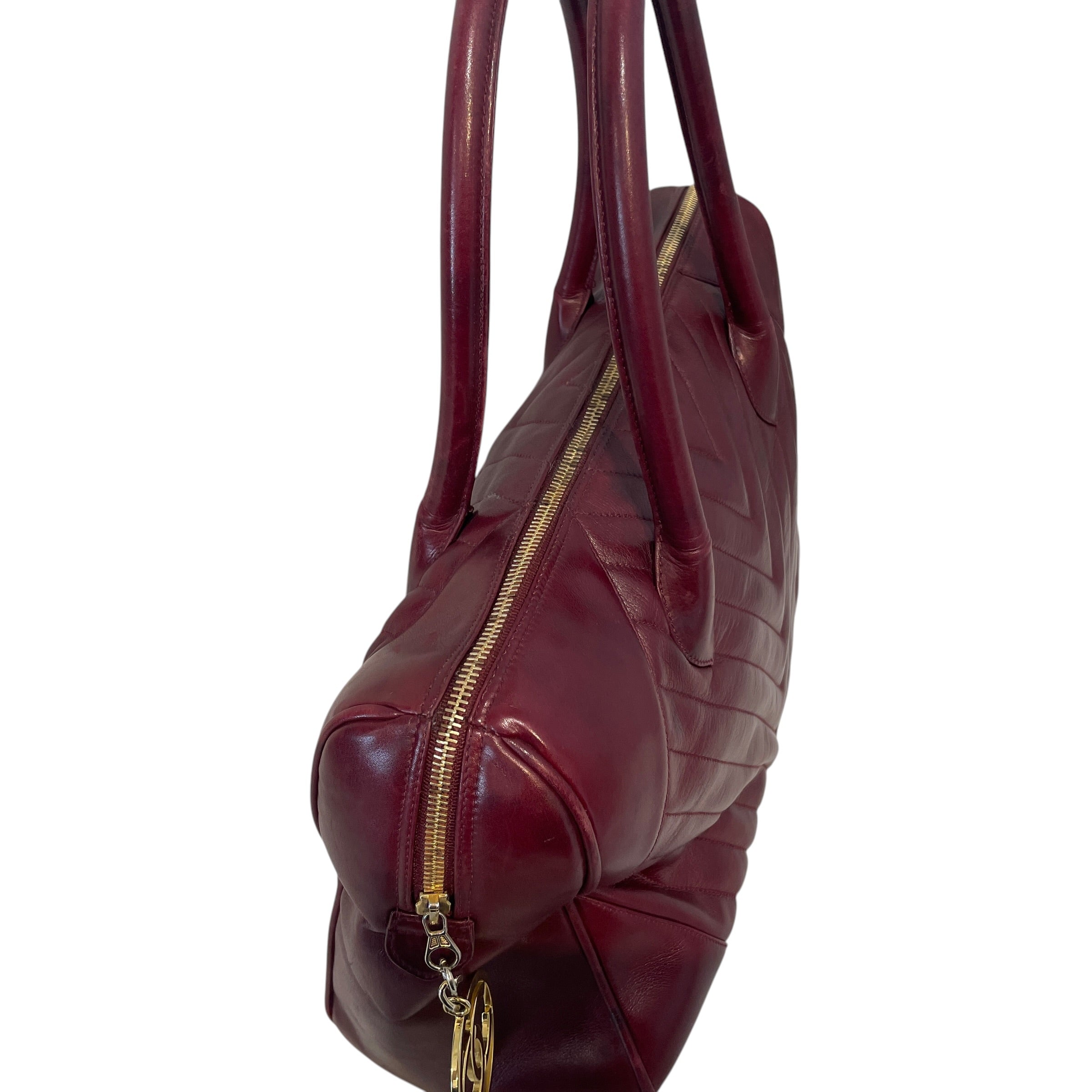 CHANEL/Hand Bag/Lambskin/BRD/Chevron Lambskin V Stitch Bag view 4
