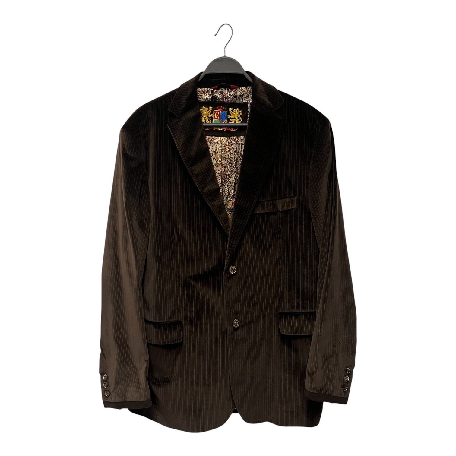Robert Graham/Tailored Jkt/44/Velour/BRW/Stripe/robertgraham brwn strpe blazer view 1