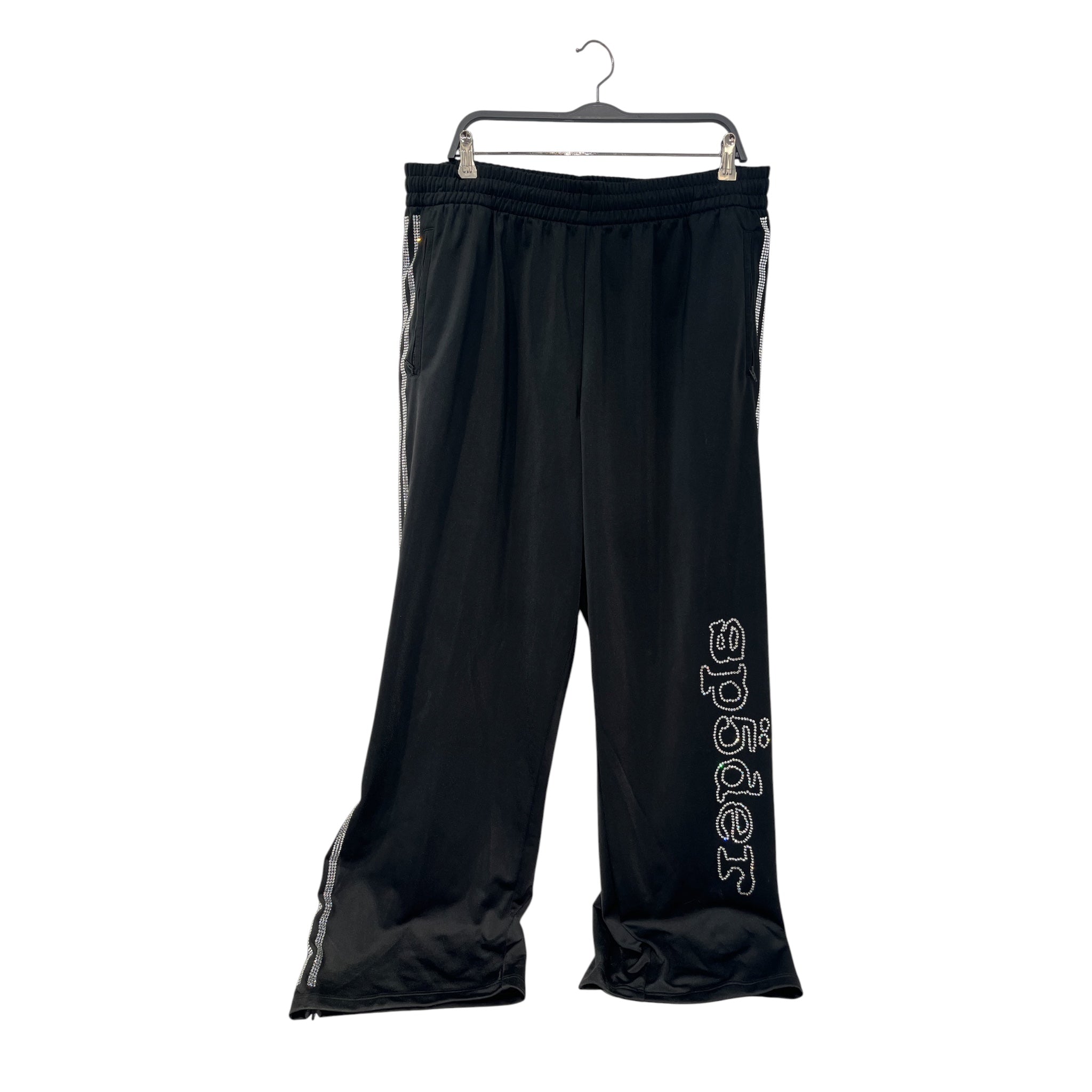 adidas/Sp5der/Straight Pants/XL/Polyester/BLK/All Over Print/RN88387 rhinestone sweatpants view 1