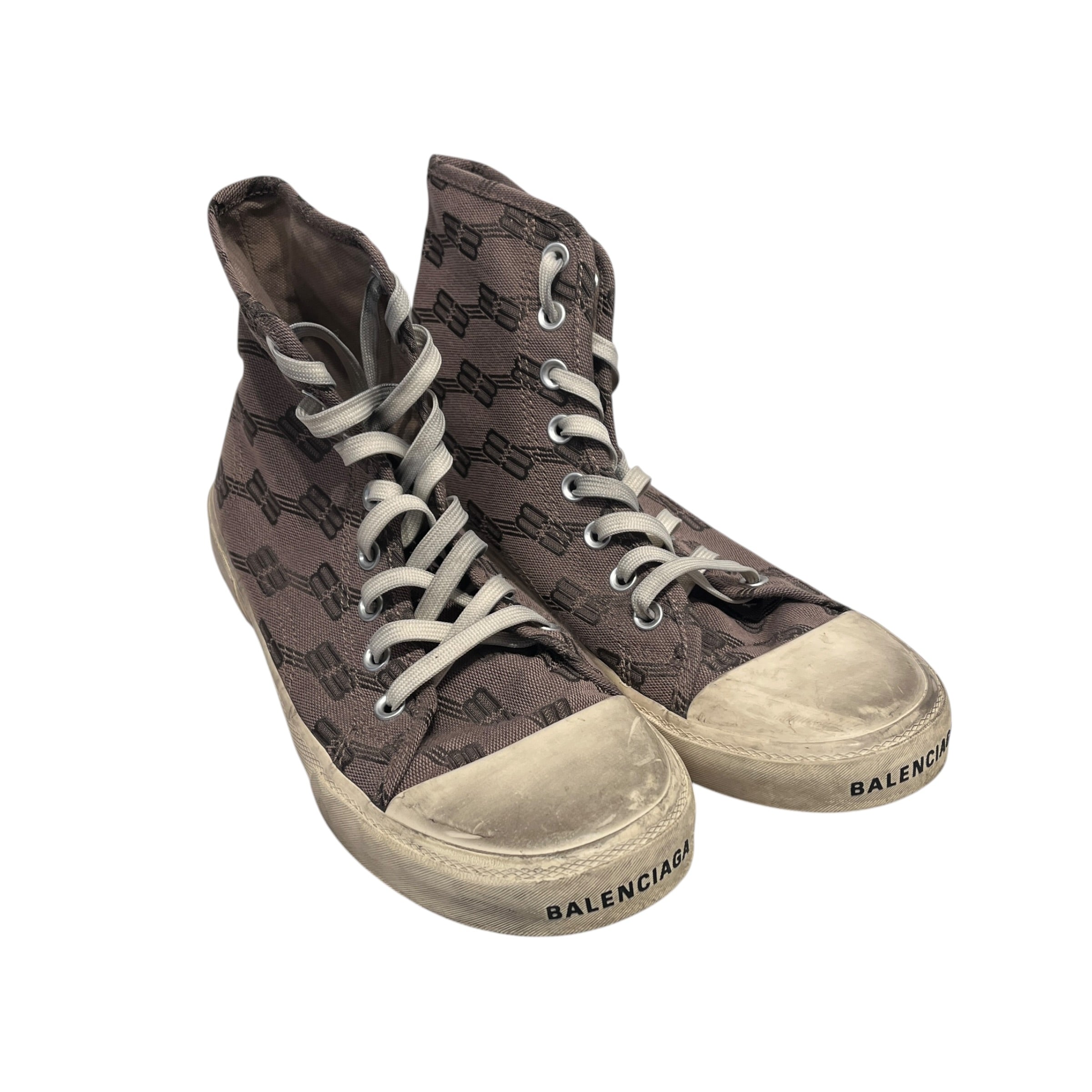 BALENCIAGA/Hi-Sneakers/US 9/Cotton/GRY/bb canvas hi tops view 1