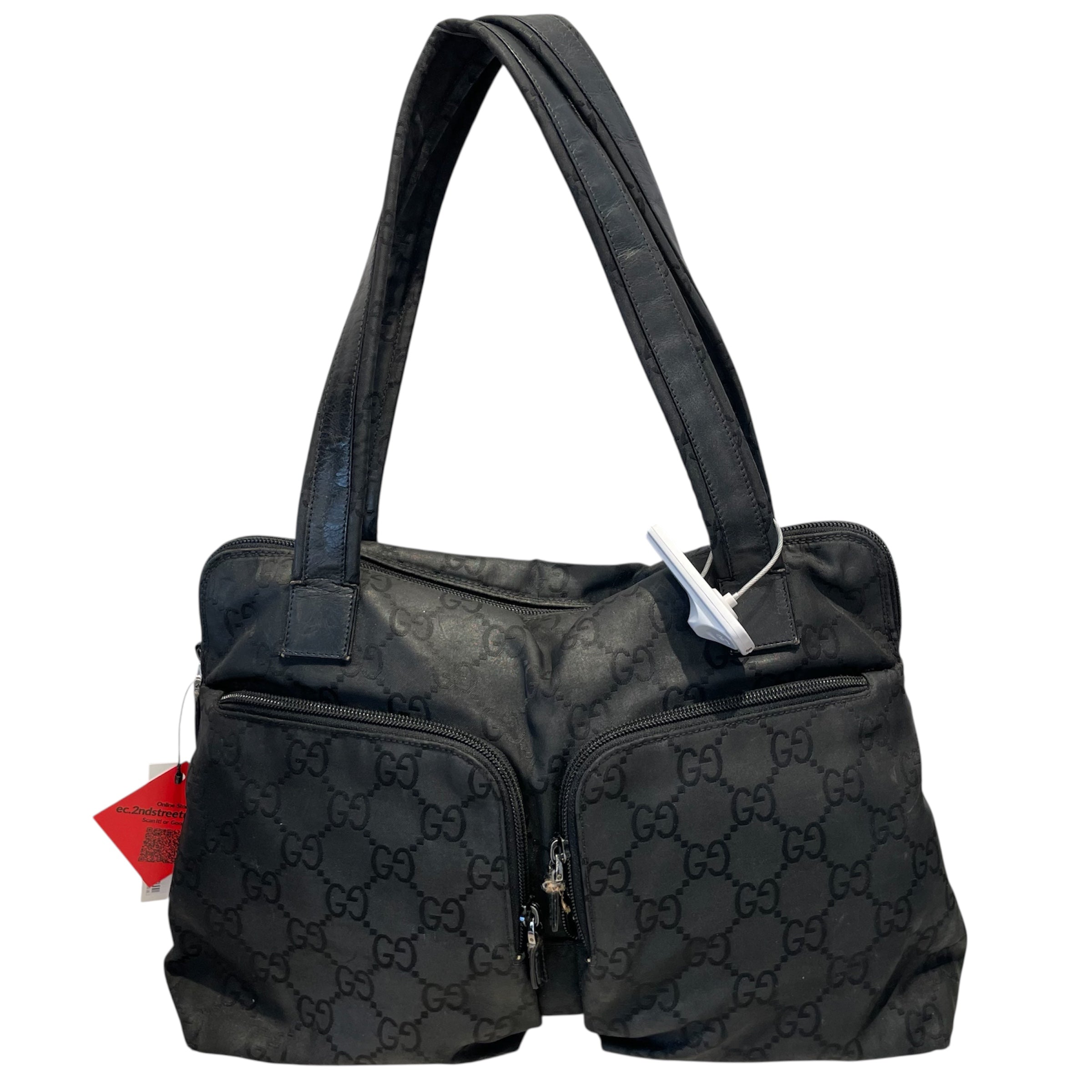 GUCCI/Hand Bag/Monogram/Nylon/BLK/NYLON POCKET view 1