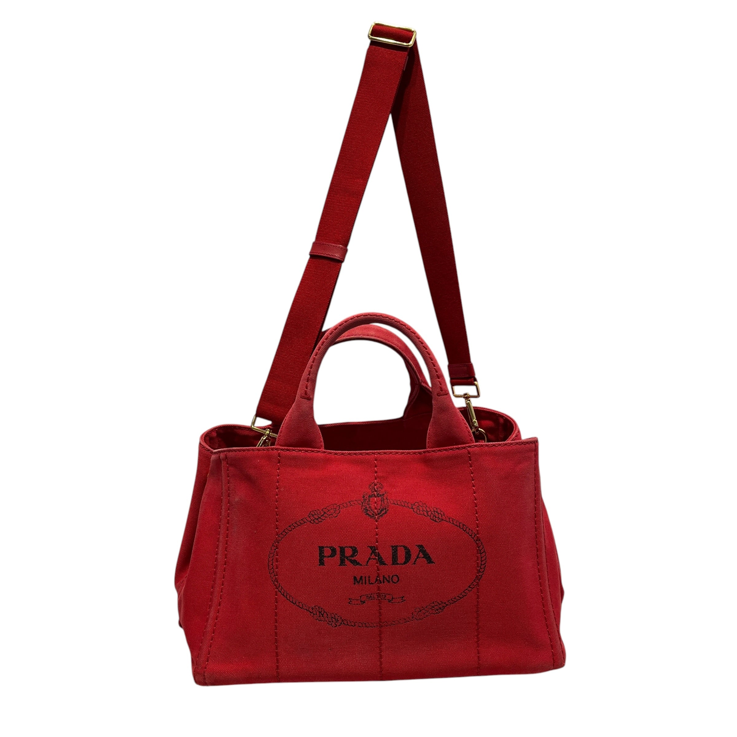 PRADA/Hand Bag/Cotton/RED/ view 1