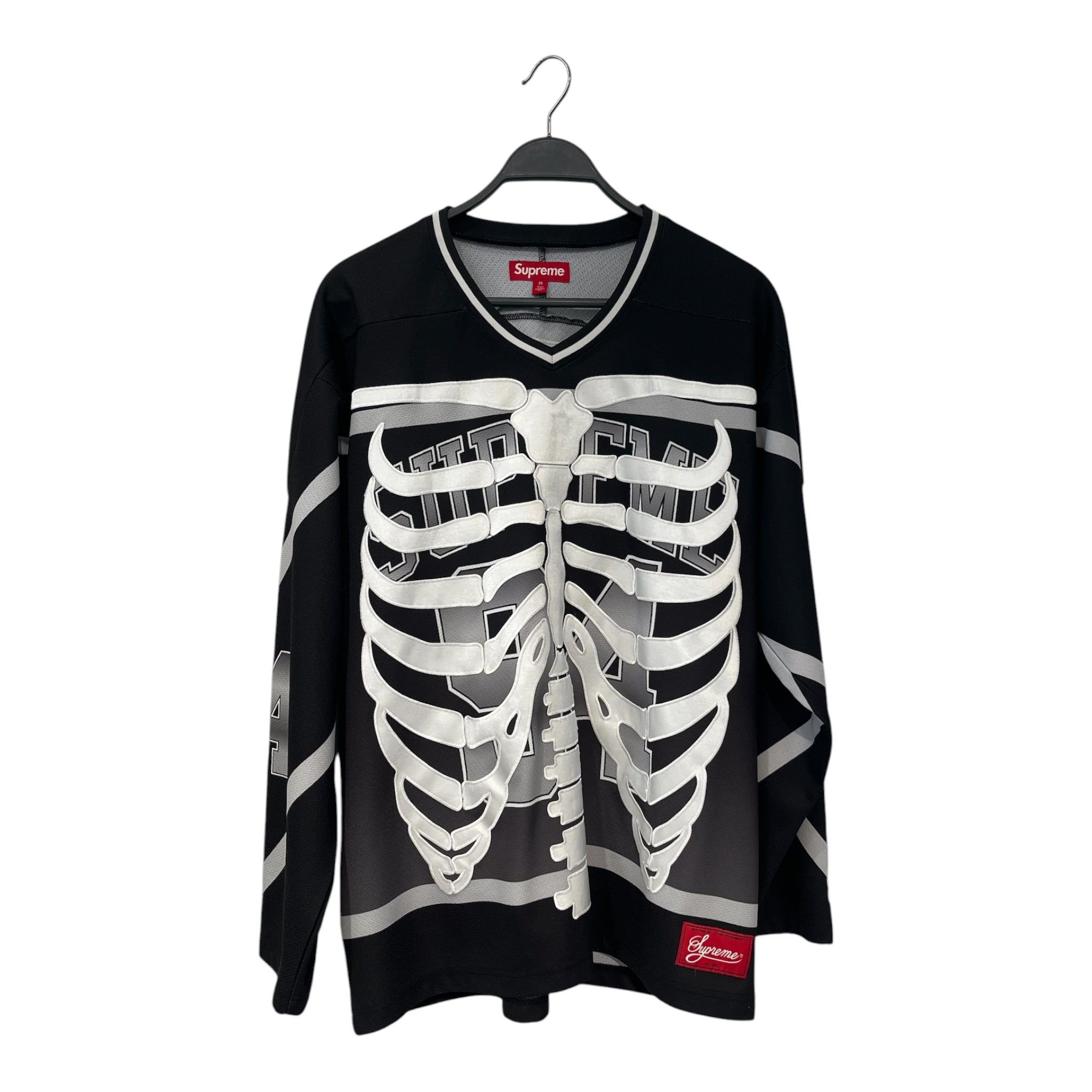 Supreme/LS T-Shirt/M/Polyester/GRY/All Over Print/101837 SKELETON BONES JERSEY view 1