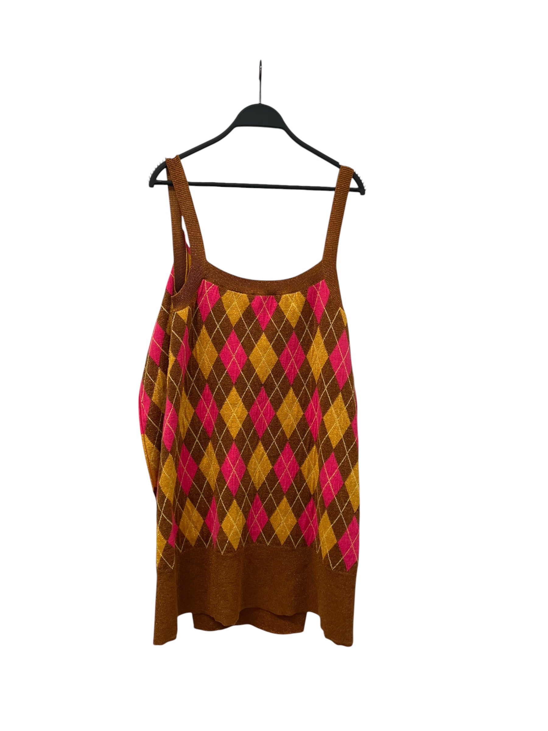 Heaven By Marc Jacobs/Kiko Kostadinov/SL Dress/M/Plaid/Polyester/MLT/Mini Length/ARGYLE GLITTER view 2