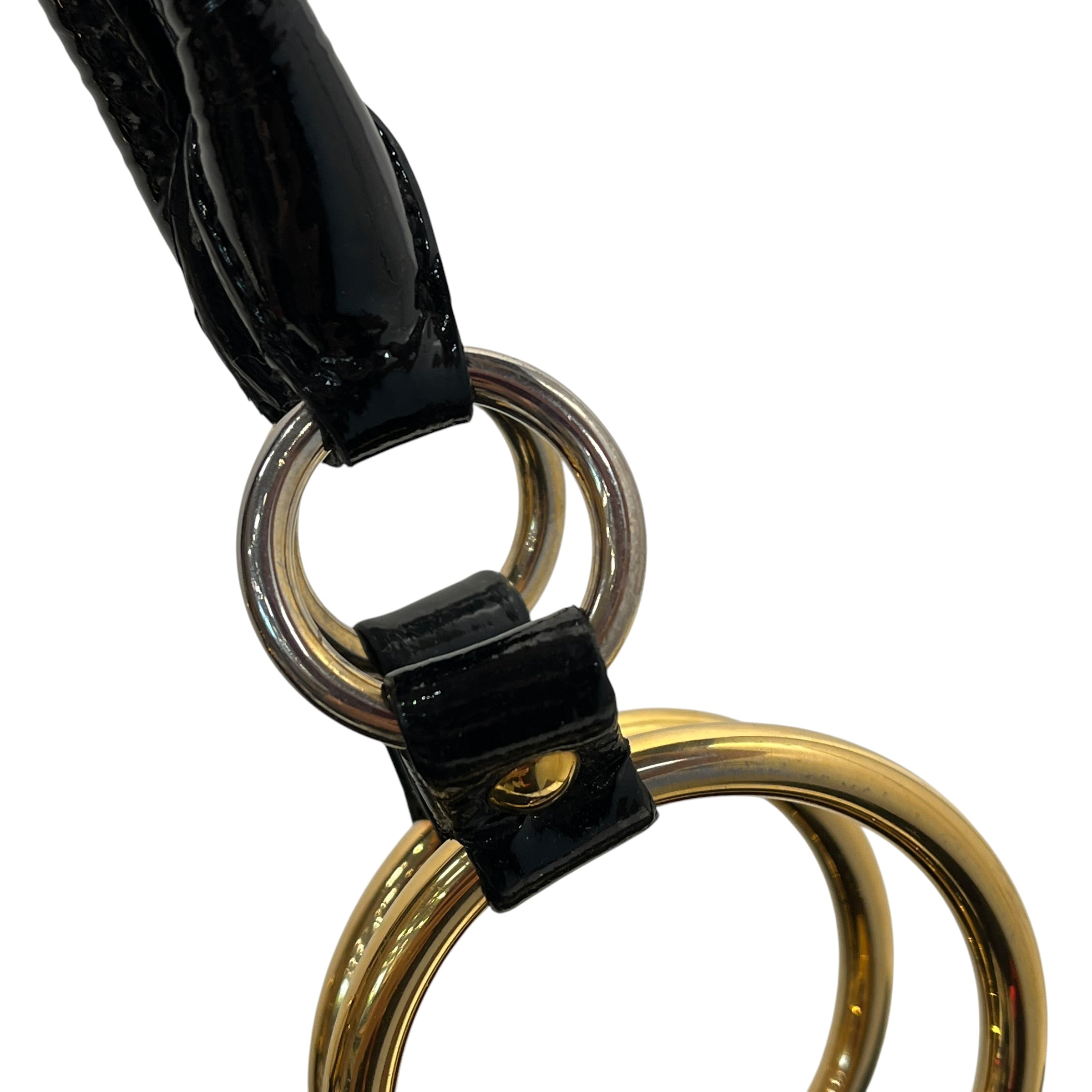 MIU MIU/Tote Bag/Leather/BLK/WRINKLED PATENT LEATHER view 7