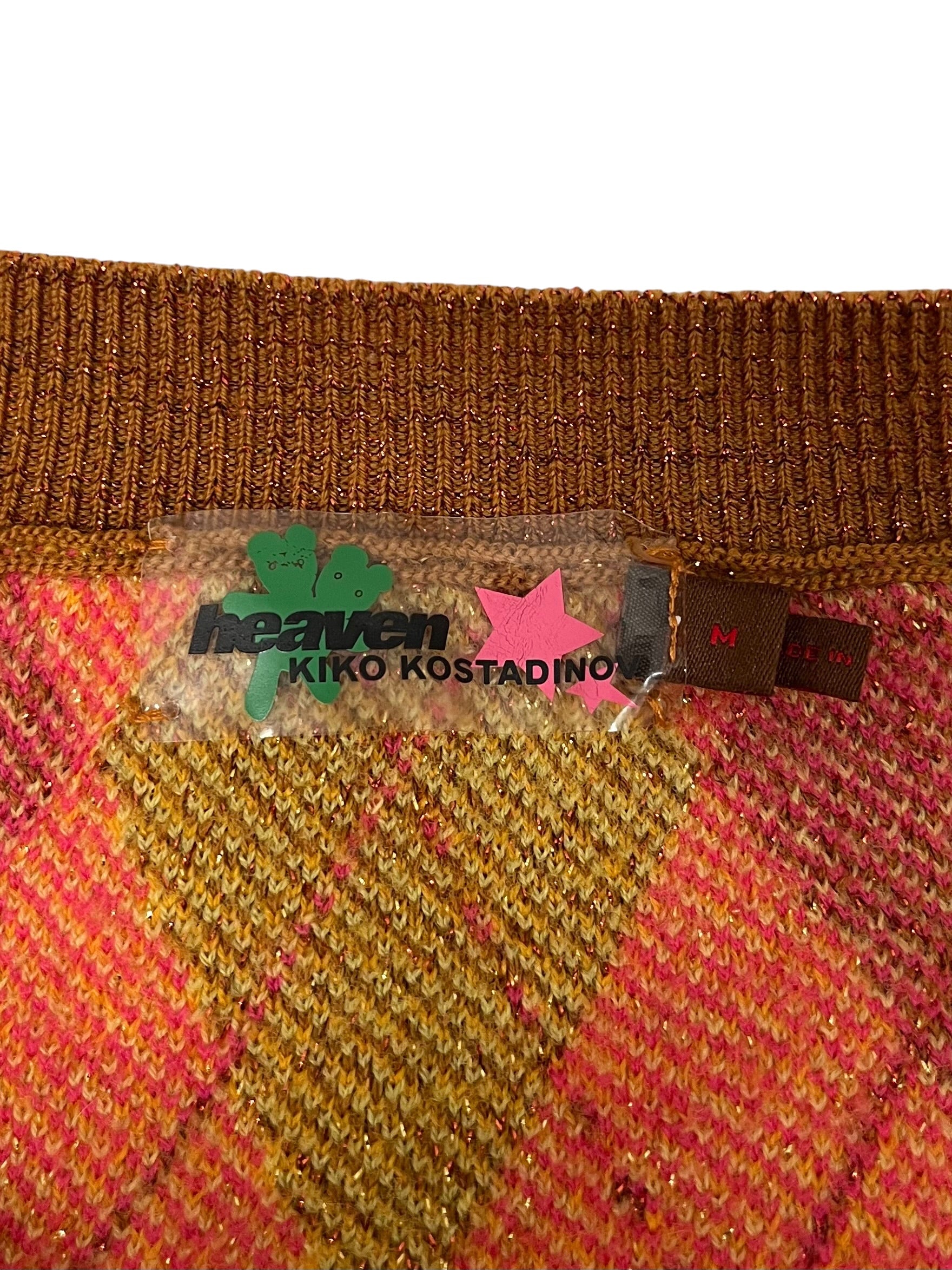 Heaven By Marc Jacobs/Kiko Kostadinov/SL Dress/M/Plaid/Polyester/MLT/Mini Length/ARGYLE GLITTER view 3