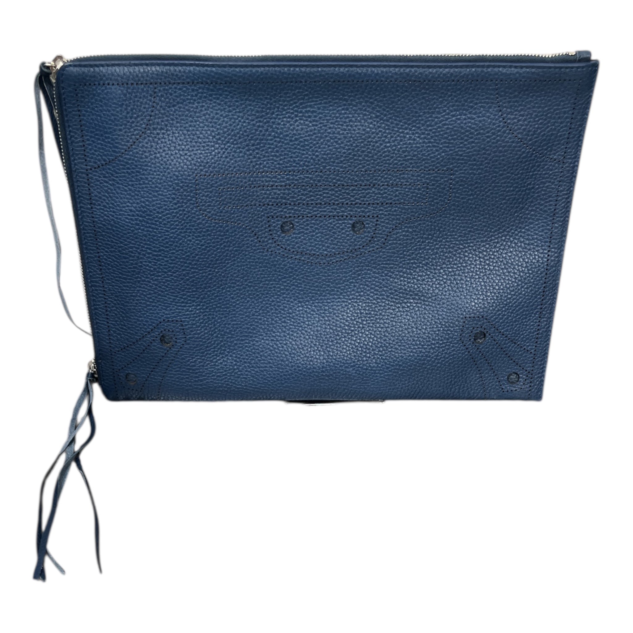BALENCIAGA/Bag/Leather/NVY/Leather clutch bag view 1